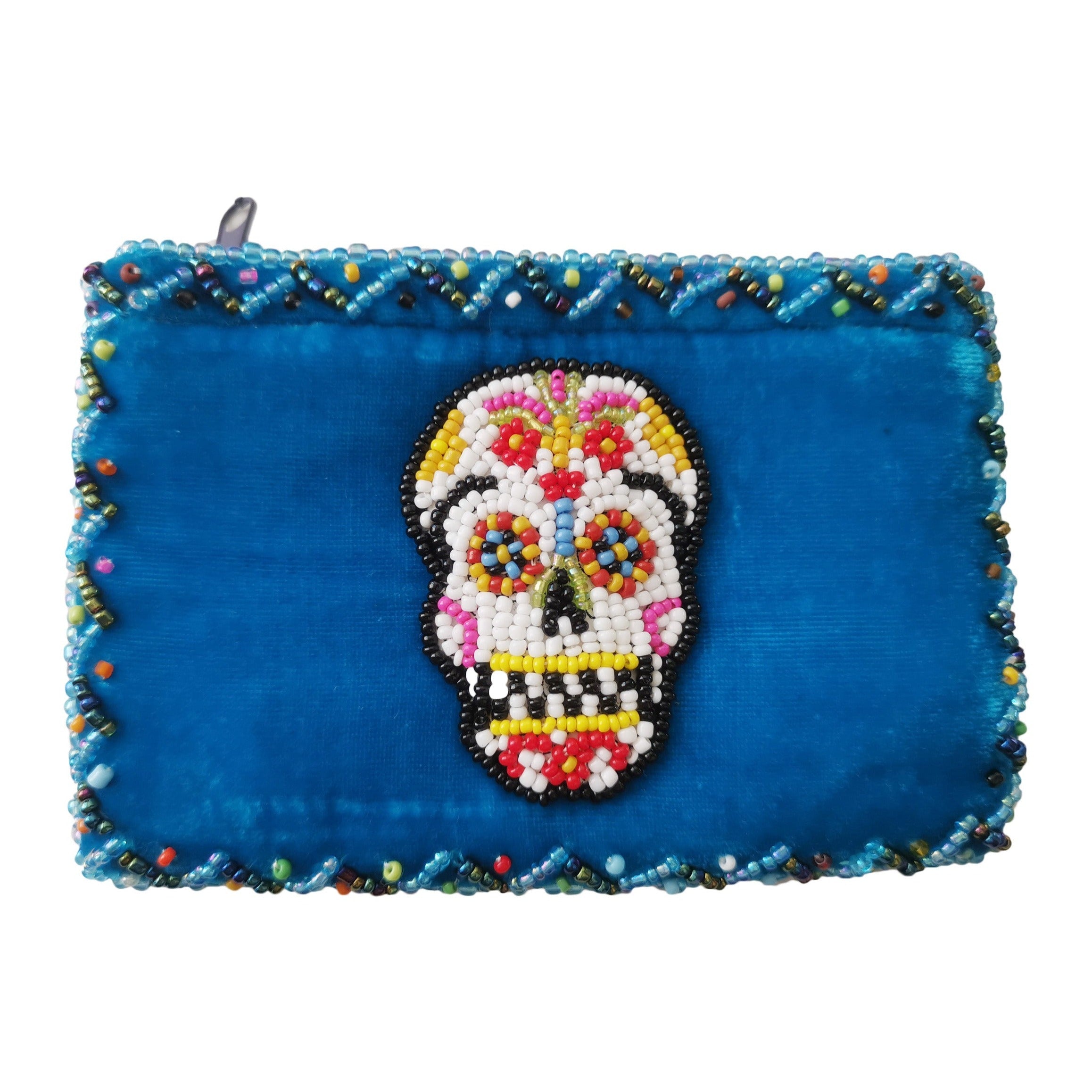 Skull Rectangle Velvet Coin Purse V0701