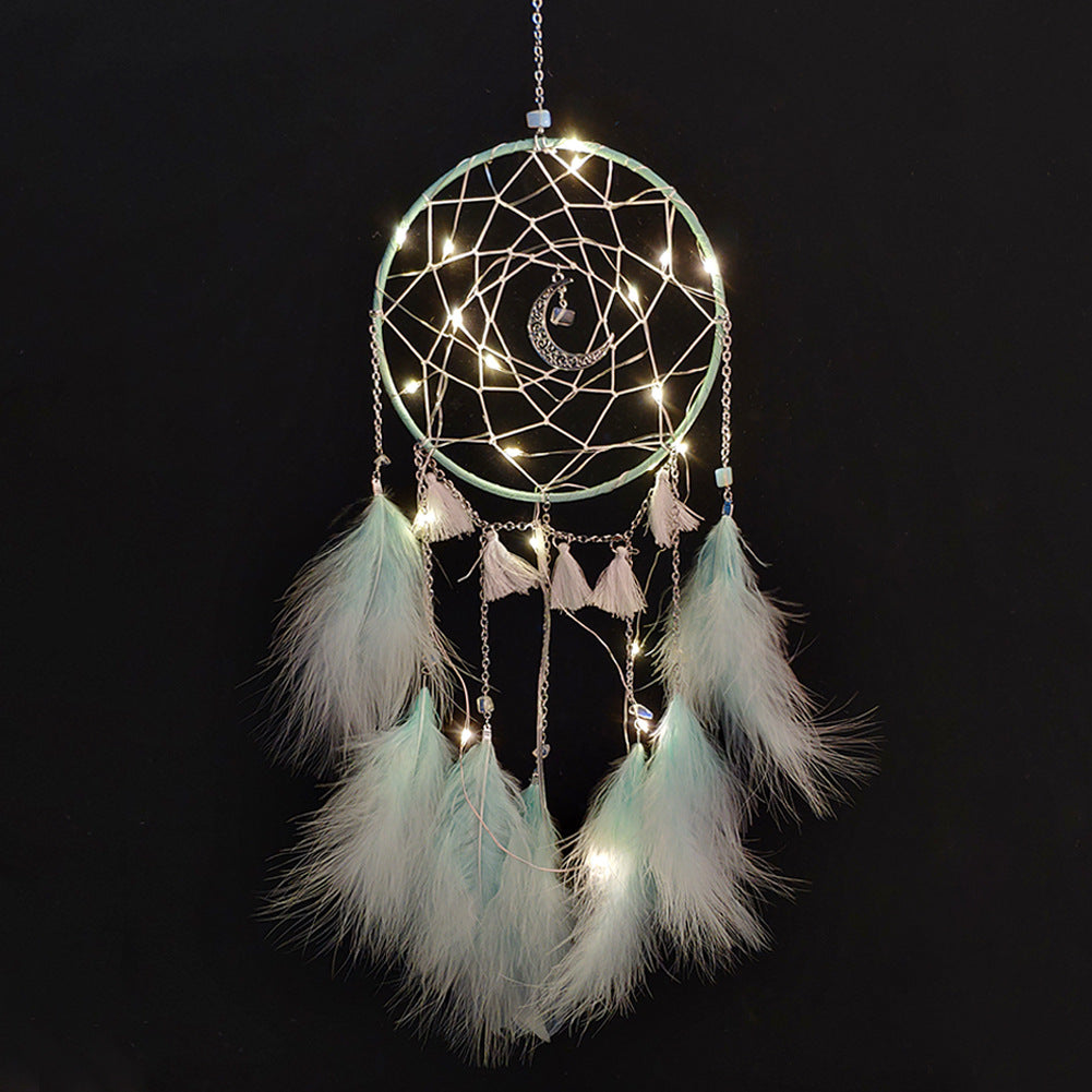 LED Beads Feather Dreamcatcher W1351