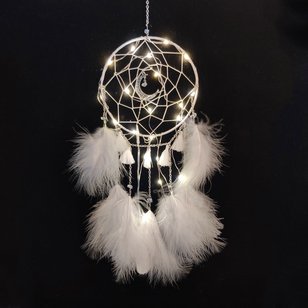 LED Beads Feather Dreamcatcher W1351