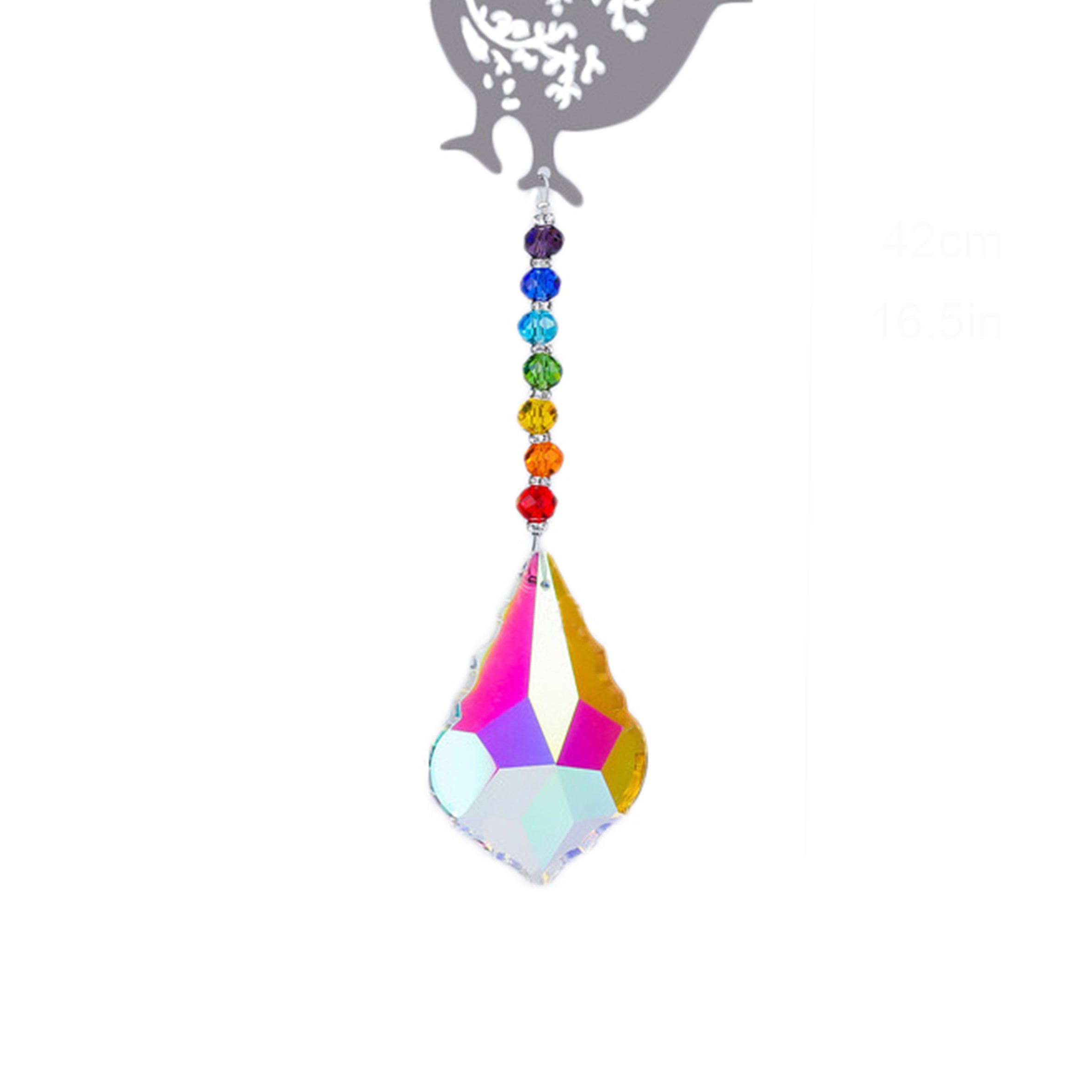 Hummingbird Teardrop Crystal Suncatcher W1592