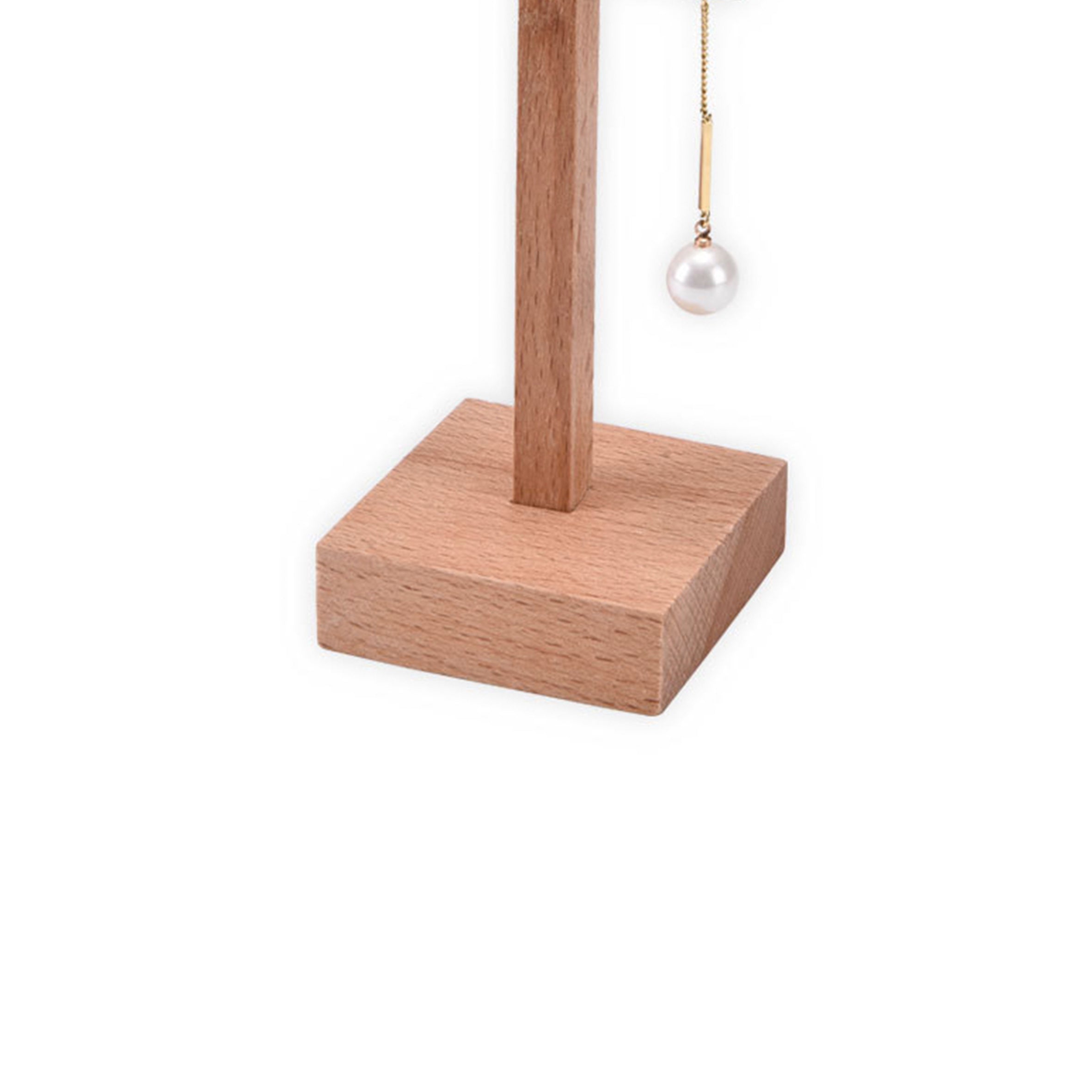 Middle T-shaped Earrings Solid Wood Display W1632