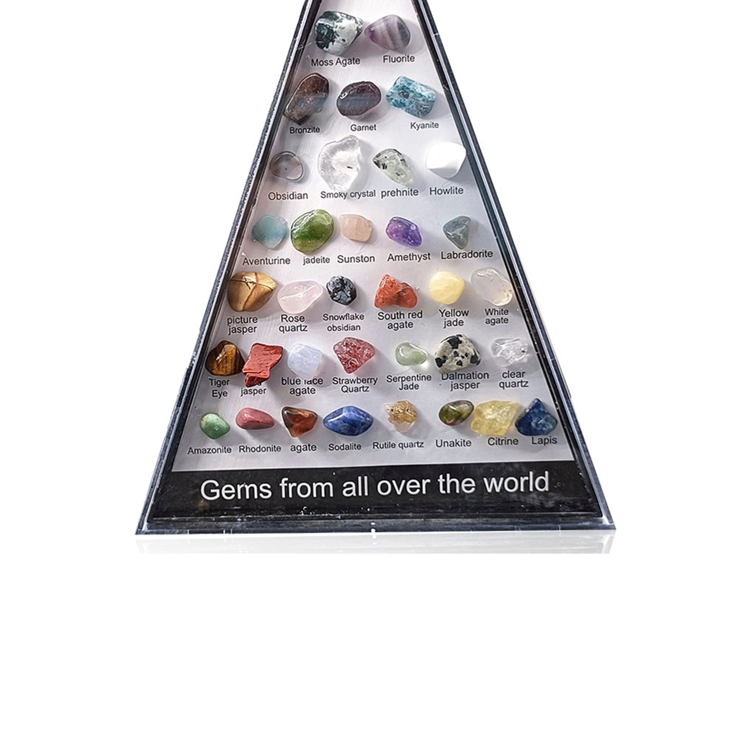 36 kinds of Ore Natural Stone Triangle Ornament W1693