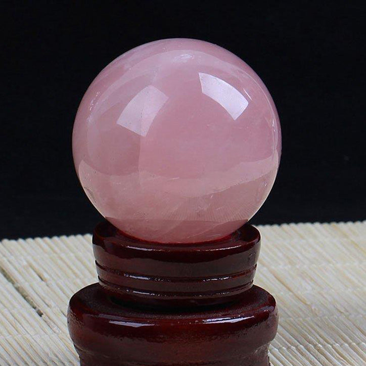 12 CM Rose Quartz Stone Ball Ornament W1698