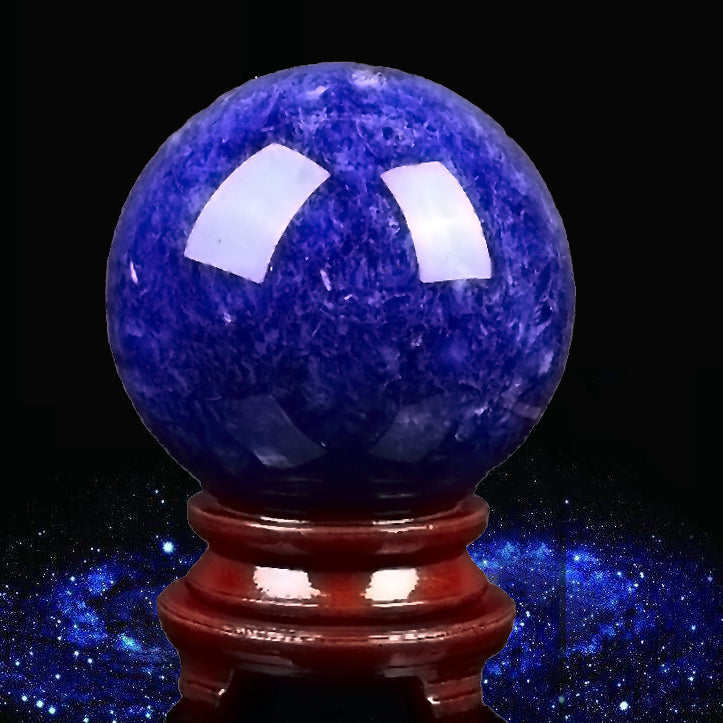 12 CM Blue Quartz Stone Ball Ornament W1700