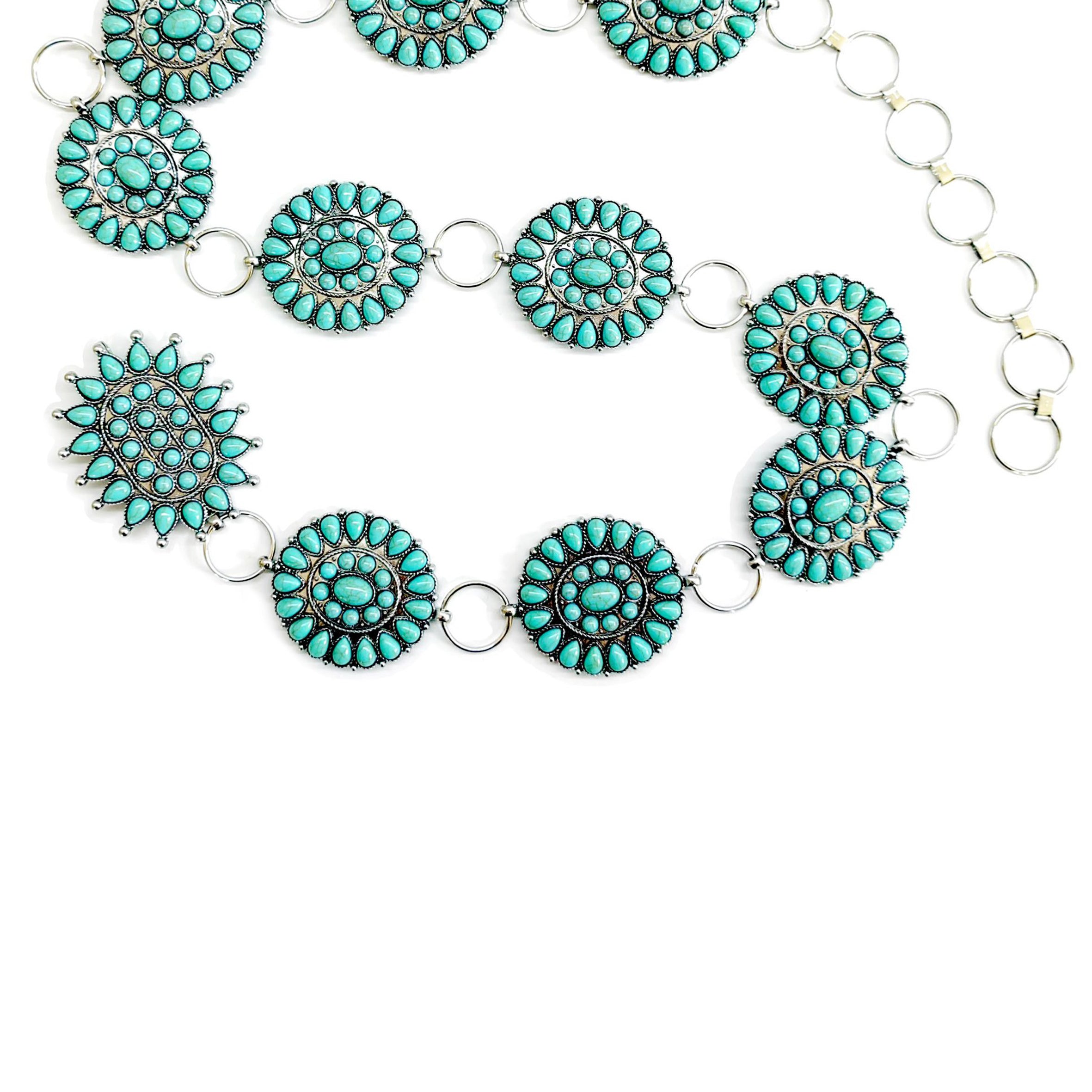 Turquoise Patch Chain Waist Chain WA0243