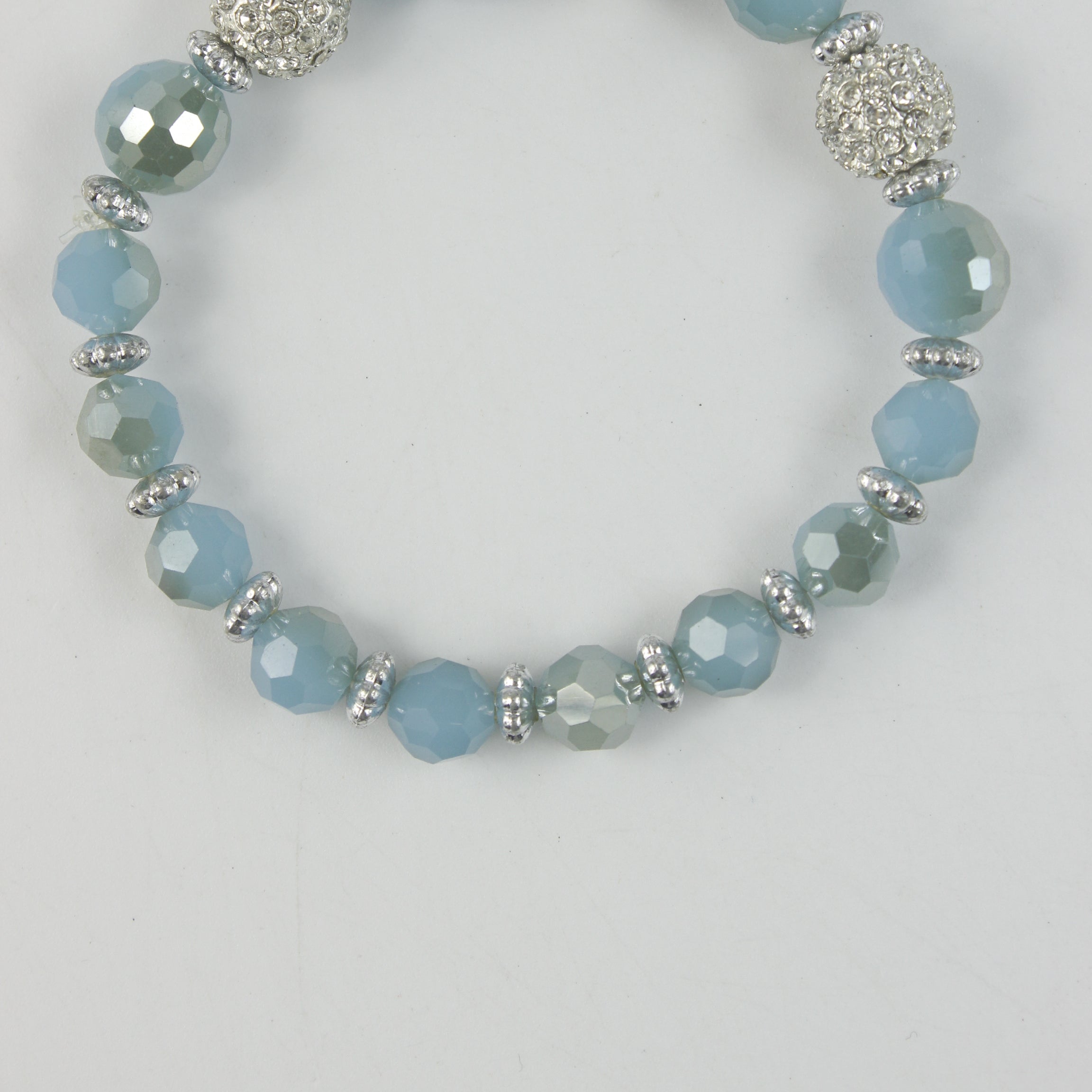 Pulsera de cuentas de cristal facetadas y redondas B1348