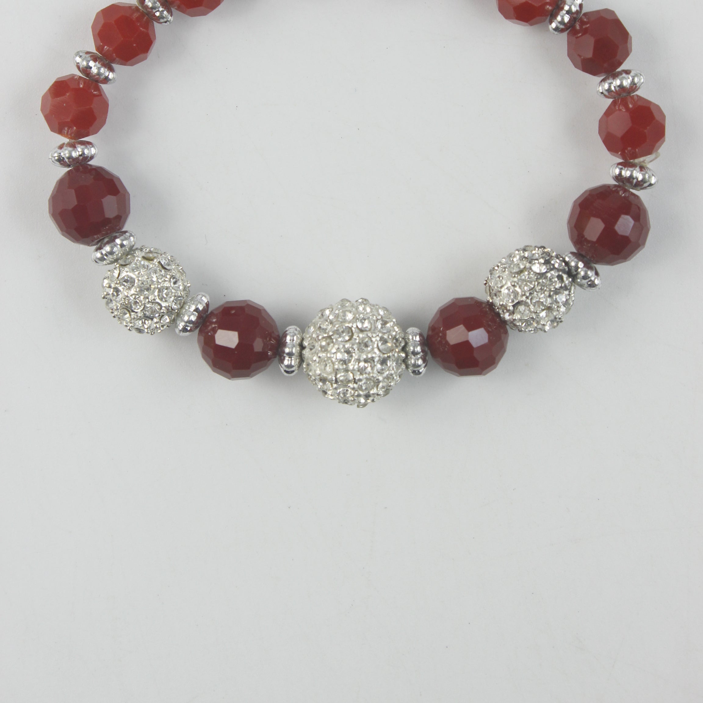Pulsera de cuentas de cristal facetadas y redondas B1348