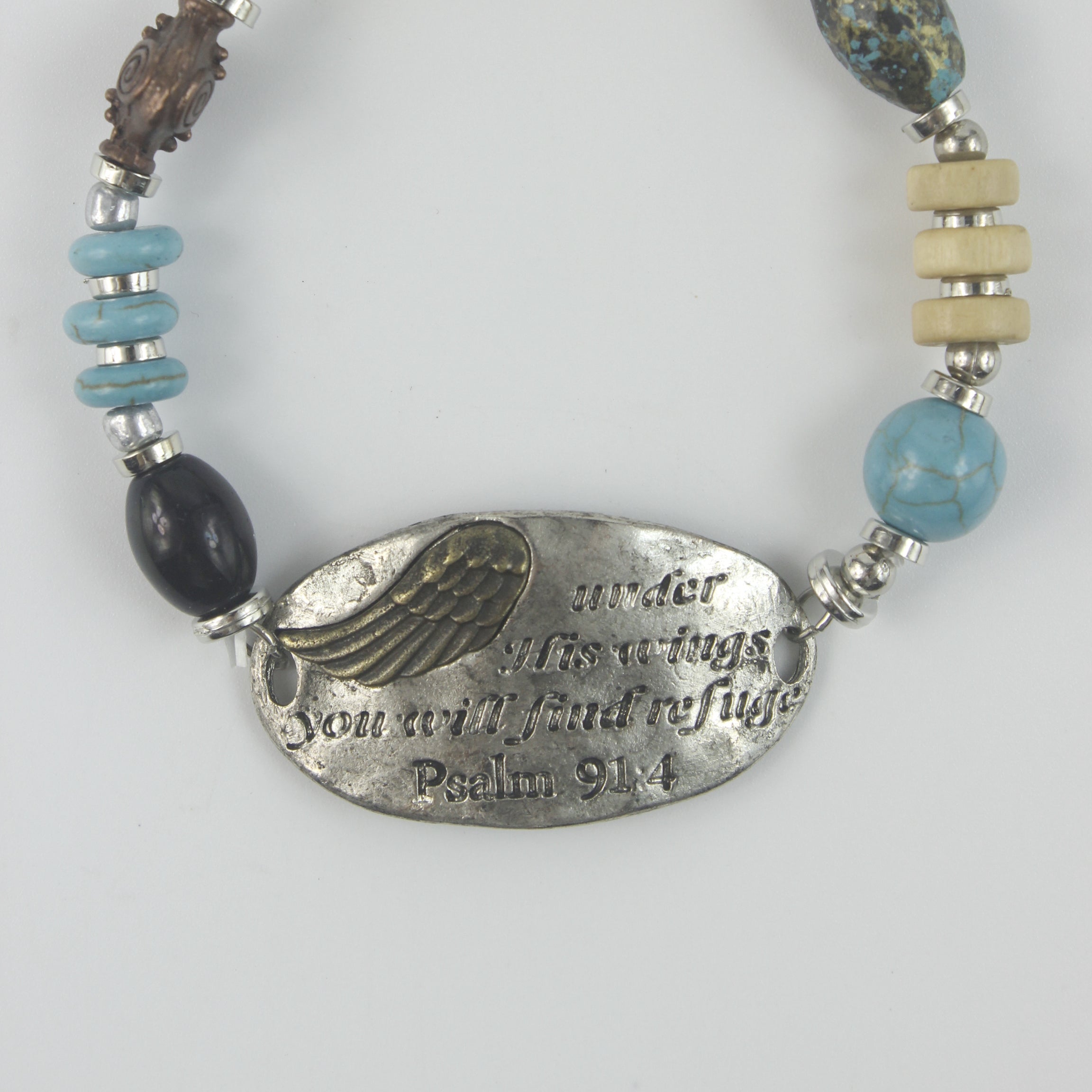 Pulseras de cristal turquesa y piedras preciosas B1654