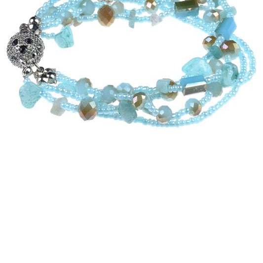 Juego de pulseras de cristal con hebras B1765