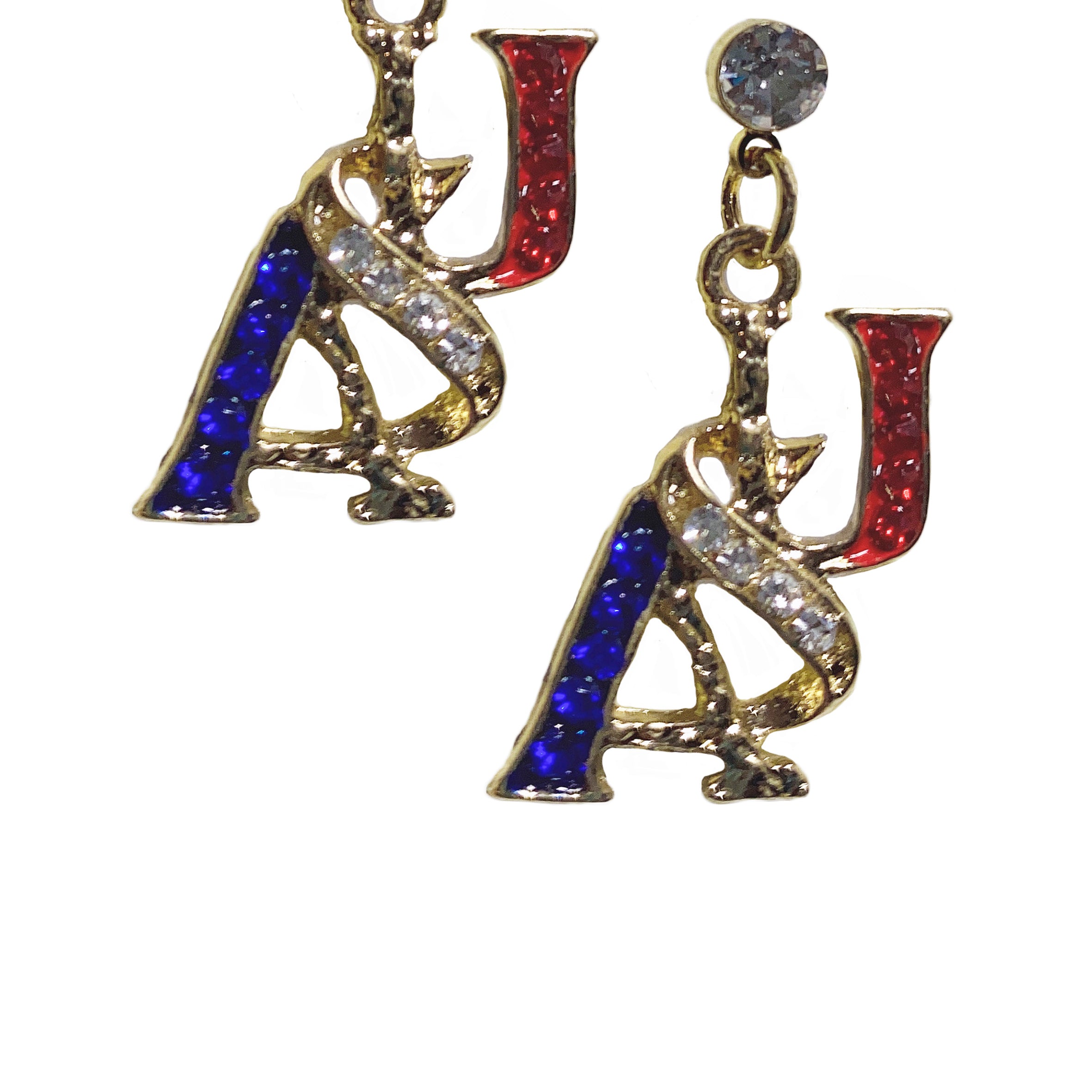 Crystal Dotted U.S.A. Earrings E1839