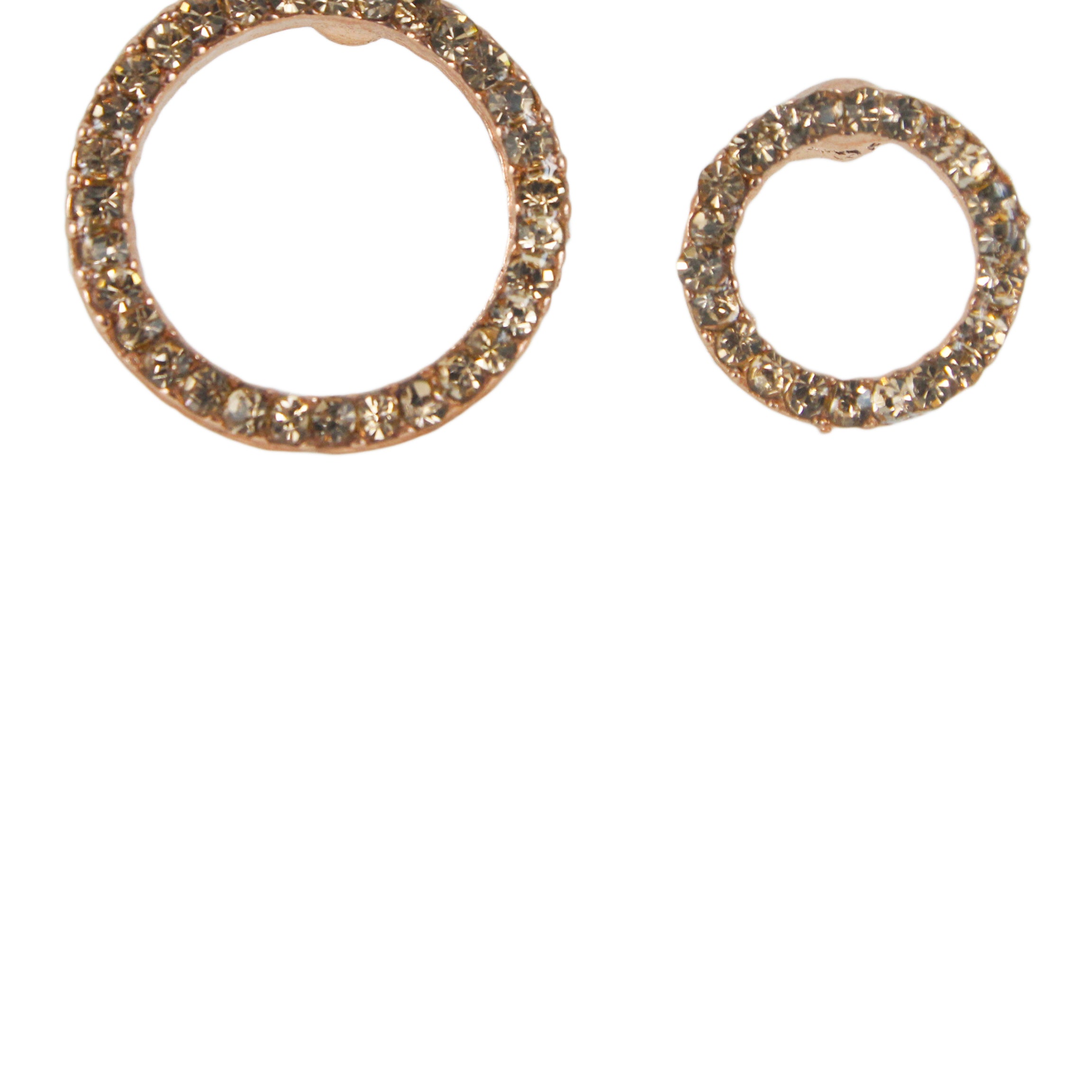 Pendientes de botón de cristal con forma de círculo redondo asimétrico E1938