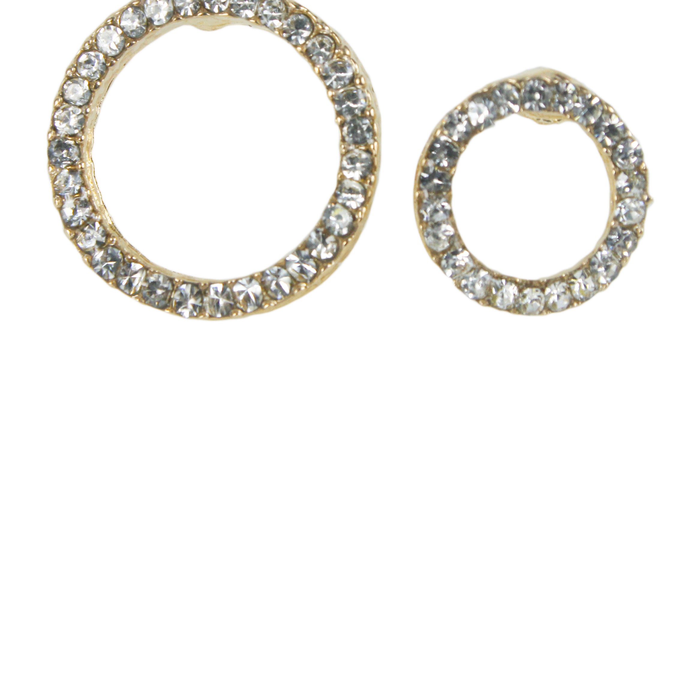 Pendientes de botón de cristal con forma de círculo redondo asimétrico E1938