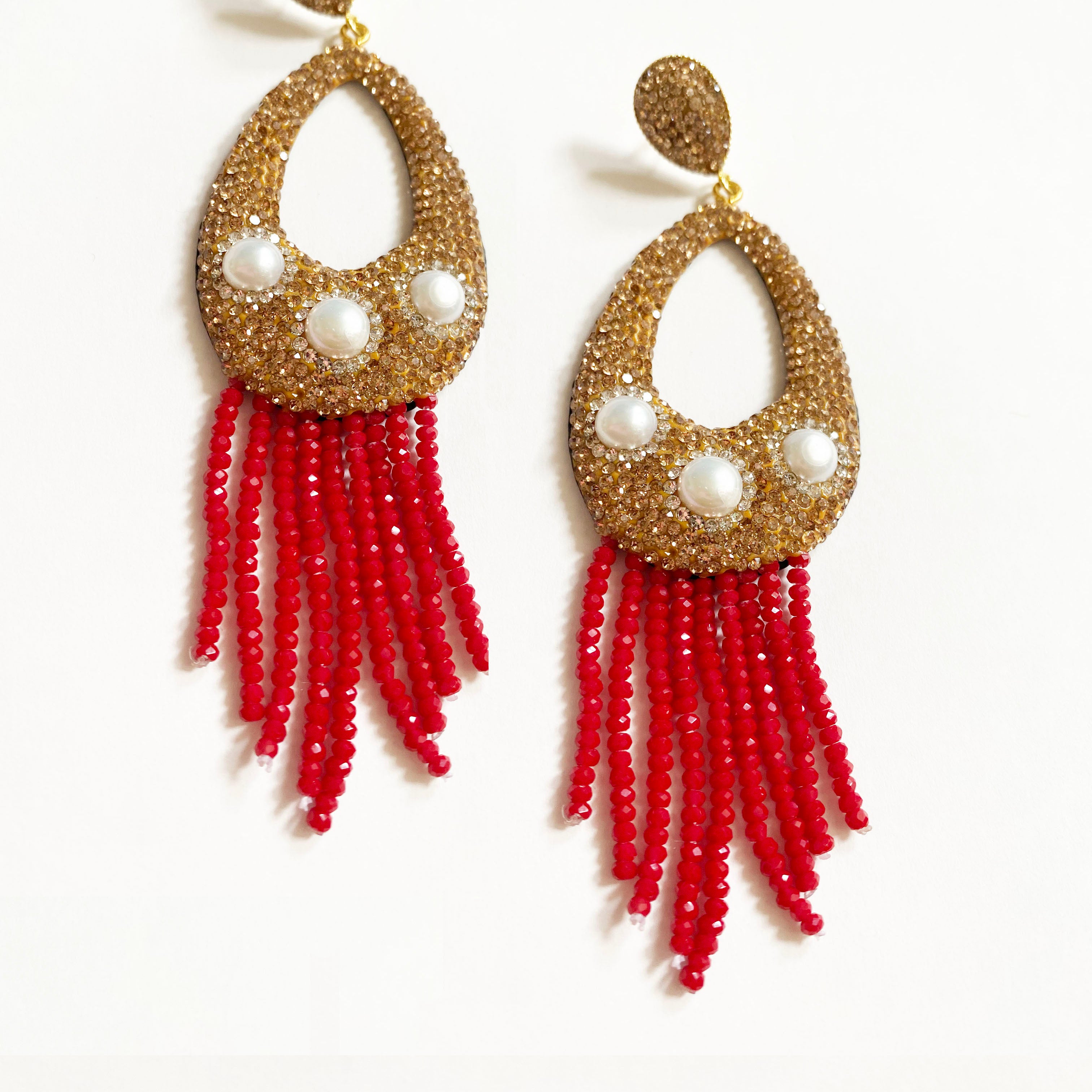 Teardrop Freshwater Pearl Drop Earrings E2799