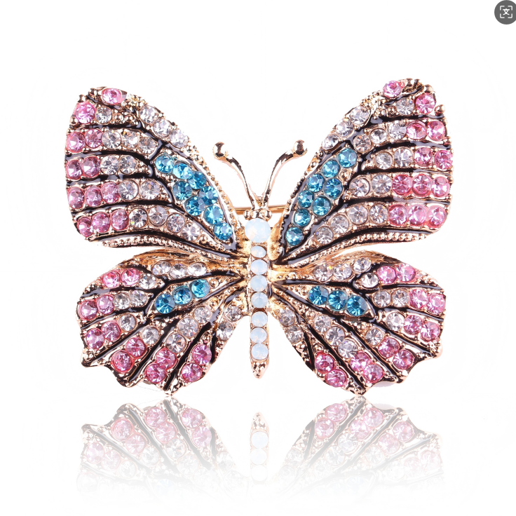 Butterfly Rhinestone Brooch PA3403