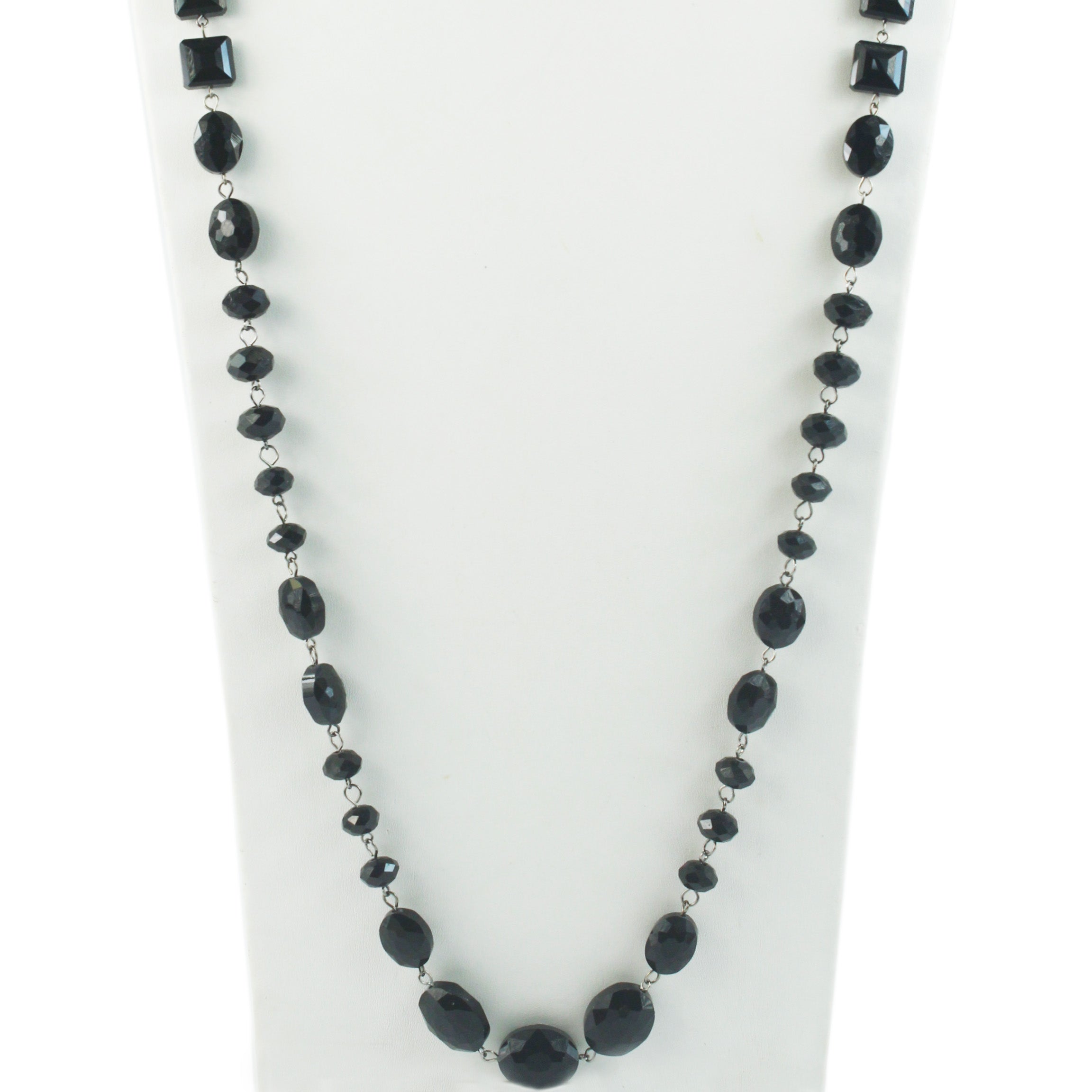 Classic Chandalier Crystal Long Necklaces N1130-Black