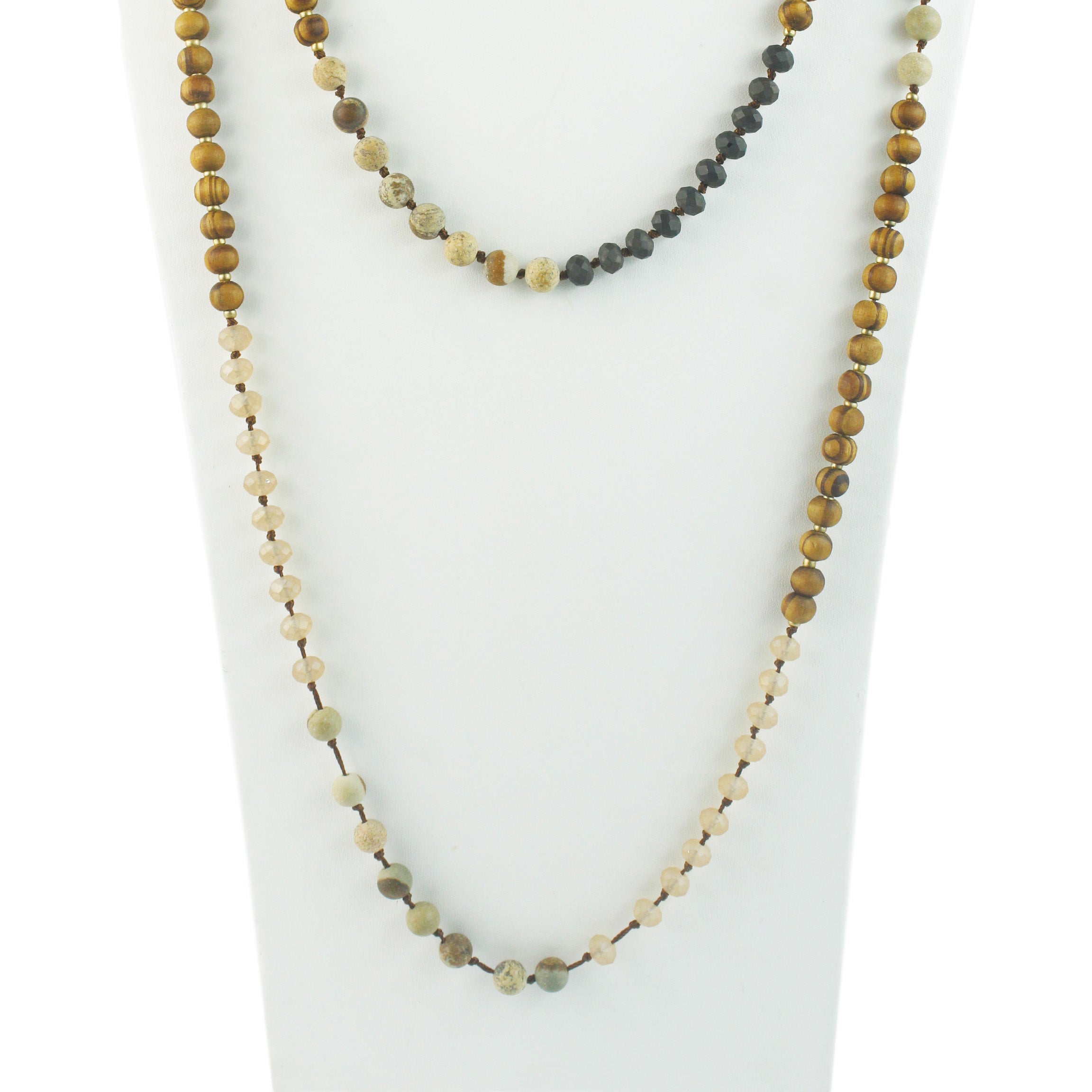 Graceful Crystal Natural Stone Beads Necklace N3032