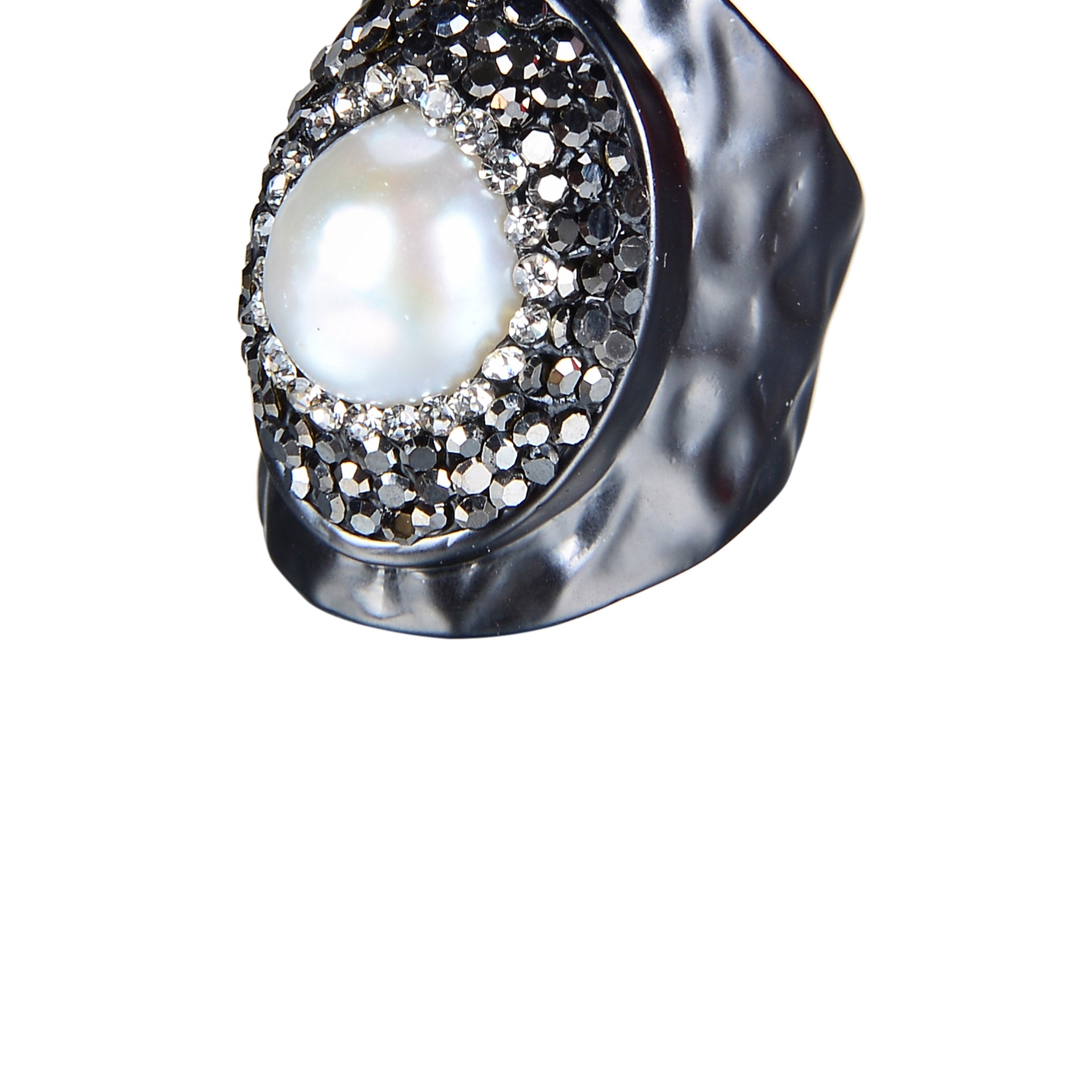 Fashion Charming Pearl Crystal Metal Rings R1414