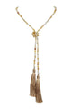 Crystal Beads Silk Tassel Necklace N3150