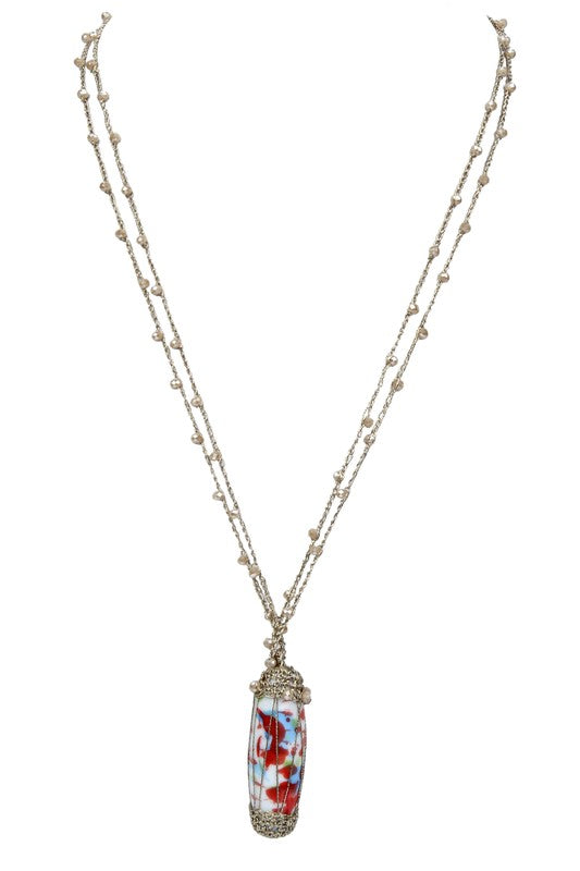 Collares de cristal con colgante de vidrio especial N2946