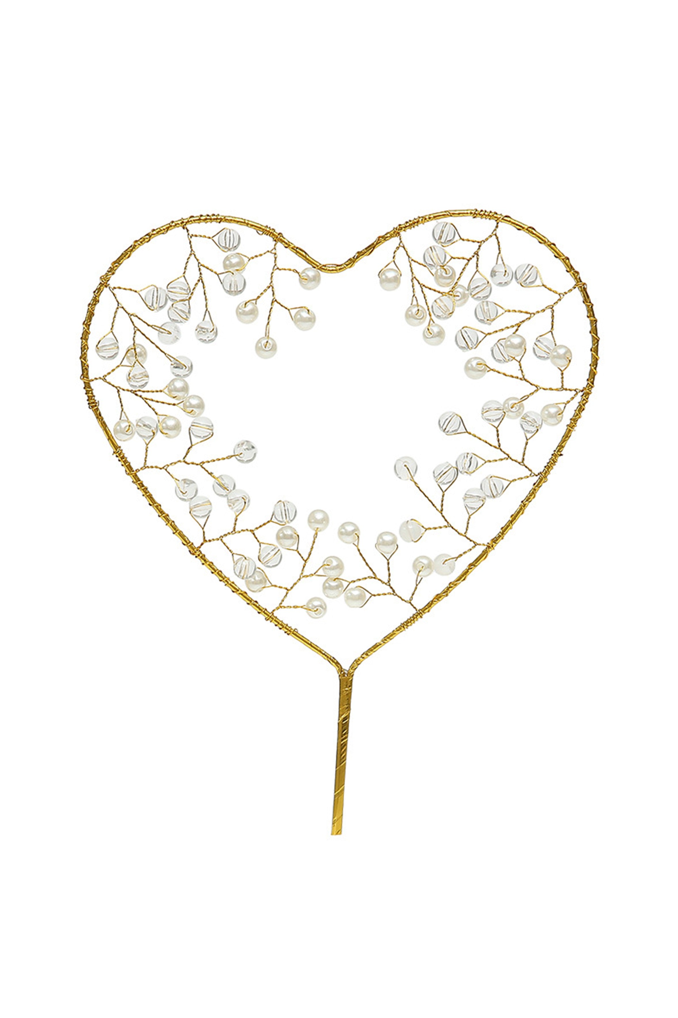 Heart Pearl Birthday Cake Decoration MIS0938