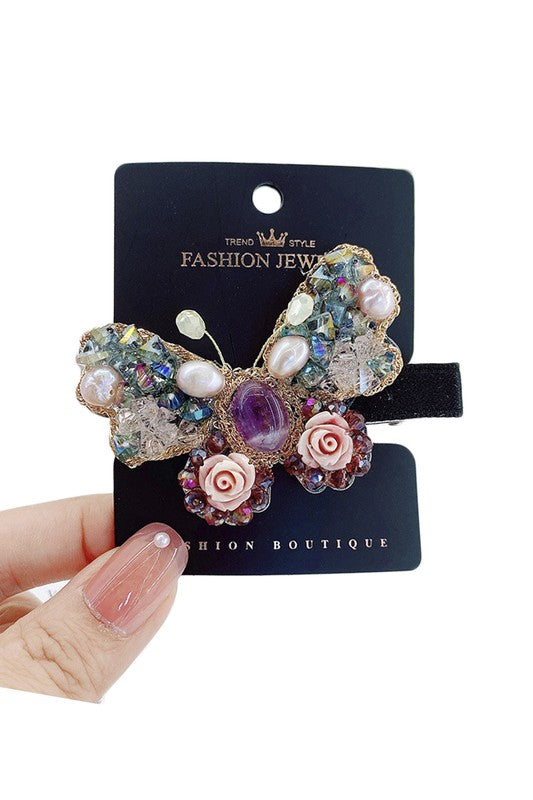 Butterfly Rhinestone Hair Clip