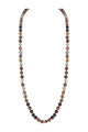 Brown Agate Bead Long Necklace N2740