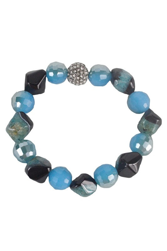 Pulseras de cuentas de cristal de piedra B1226