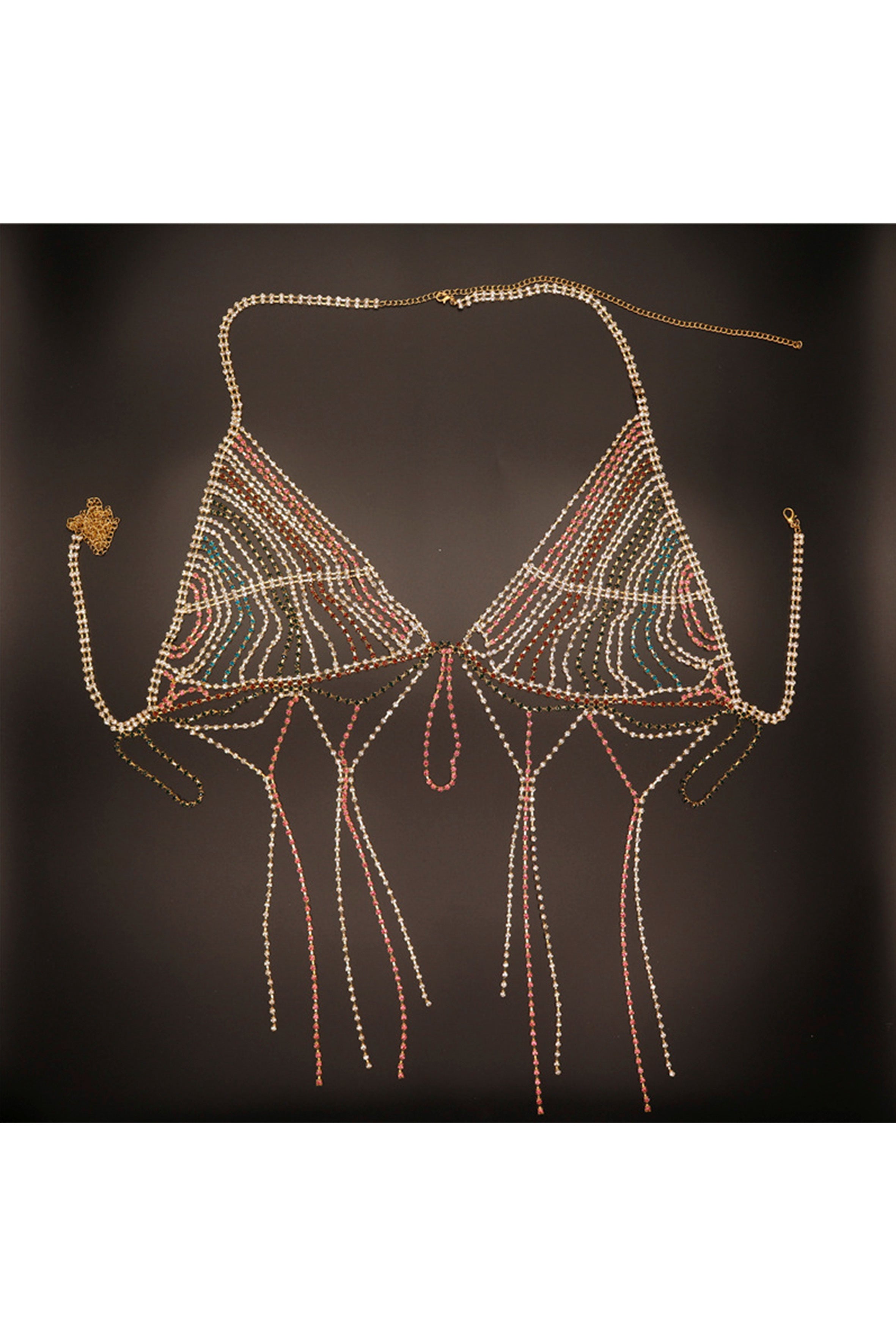 Hollow Rhinestone Bra Tassel Body Chain A0223