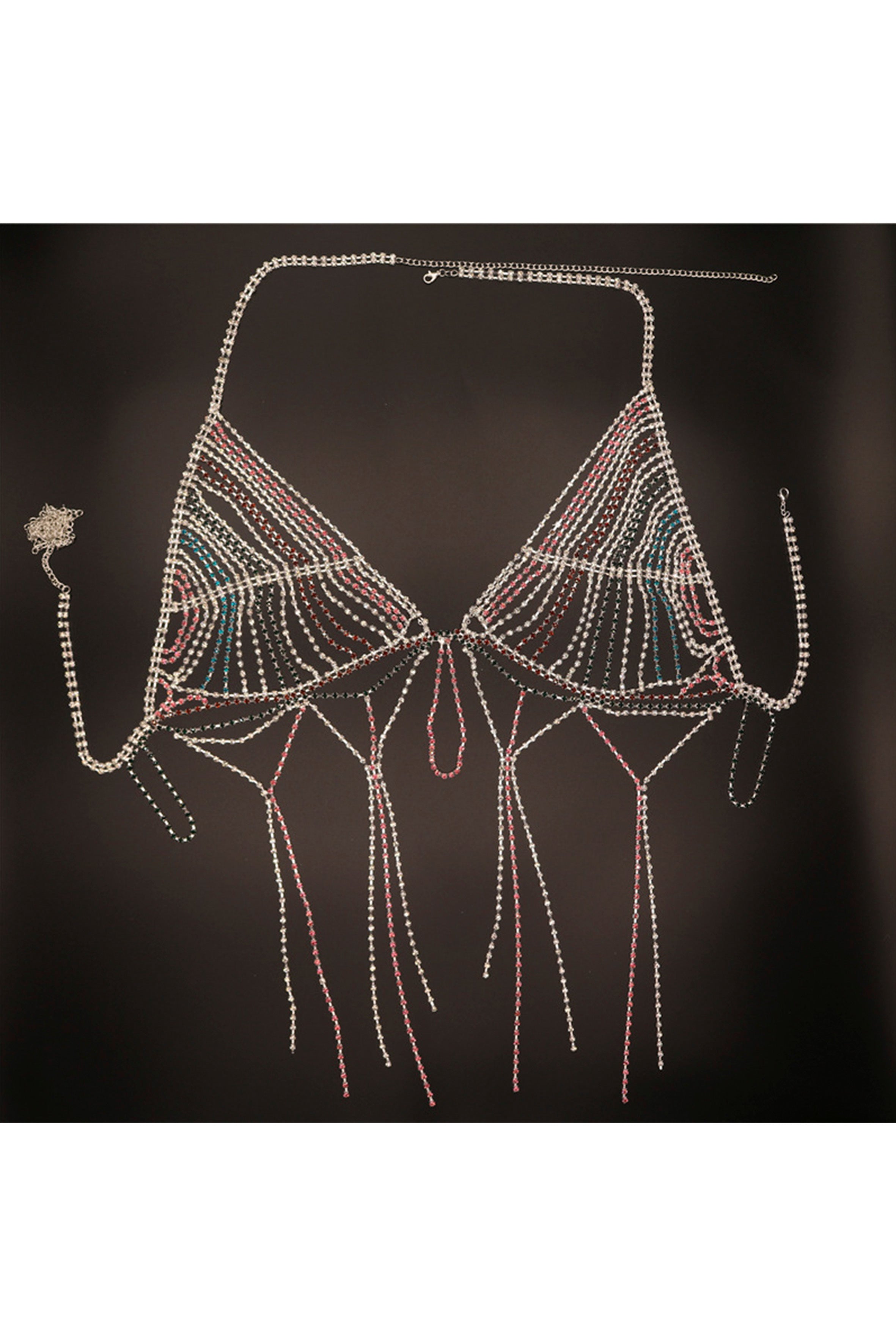 Hollow Rhinestone Bra Tassel Body Chain A0223