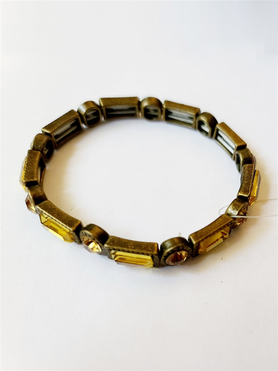 Juego de pulseras de cuentas de cristal y metal B1380