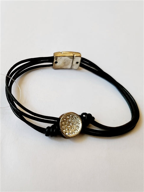 Pulseras de cuero con cristales de imitación B1486