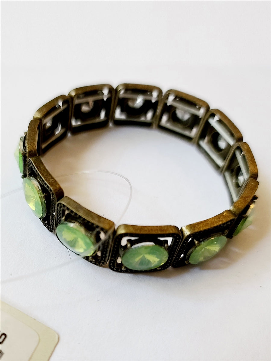 Pulsera elástica cuadrada con incrustaciones de cristales B1487