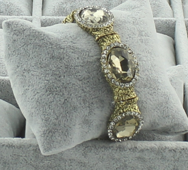 Pulsera elástica grande con incrustaciones de cristales B1490