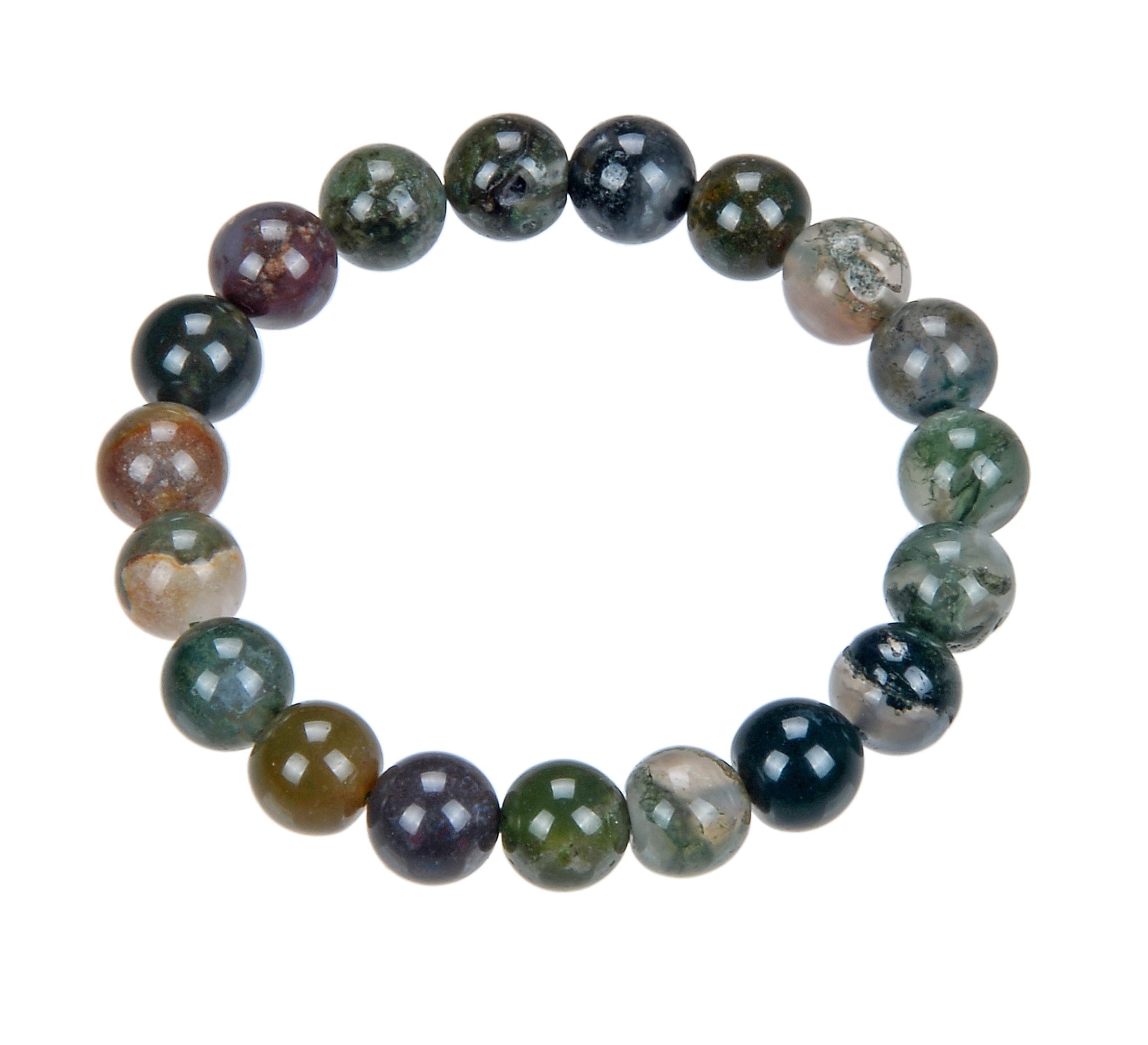 Indian Agate Stone Stretch Bracelets B1590-10MM