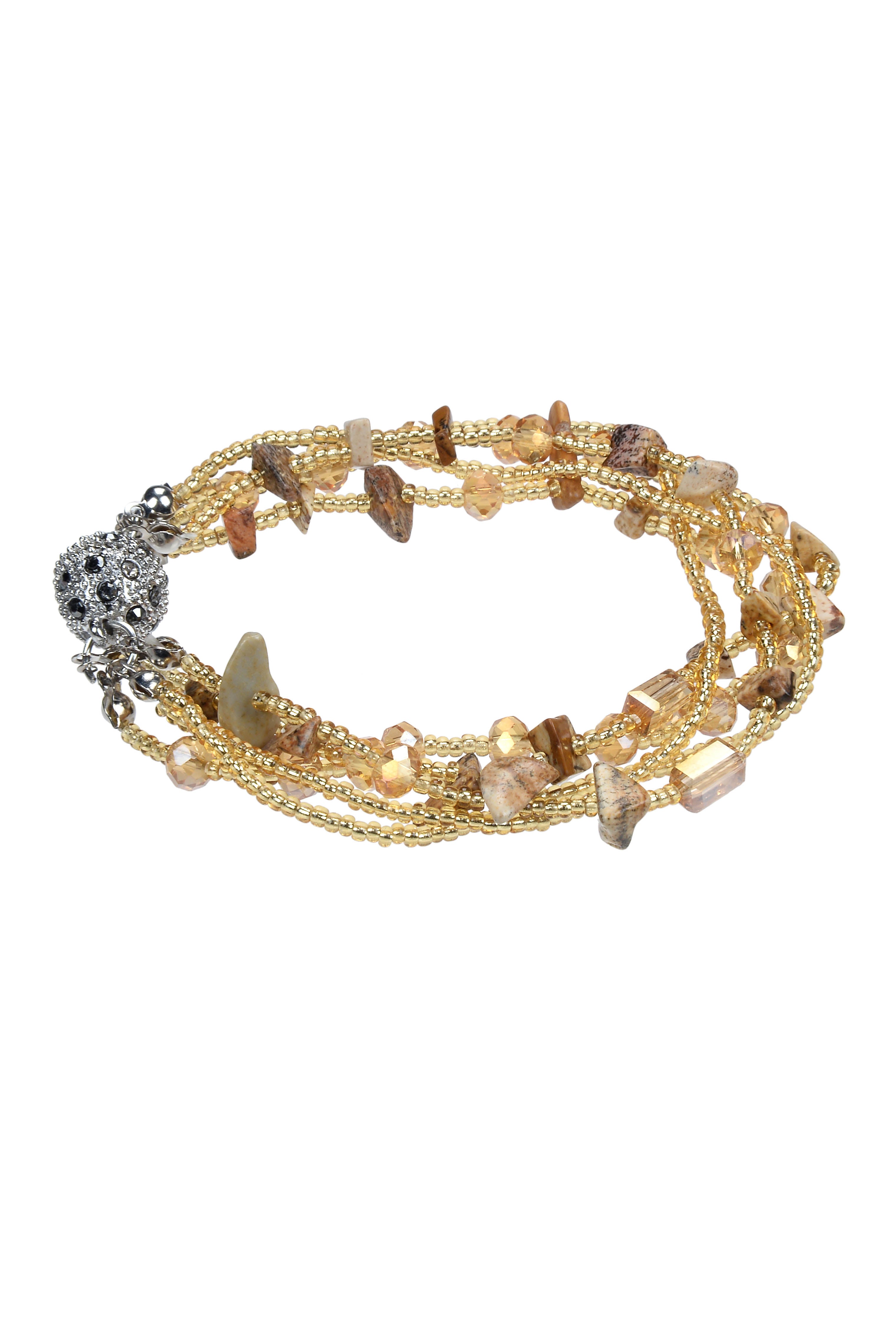 Juego de pulseras de cristal con hebras B1765