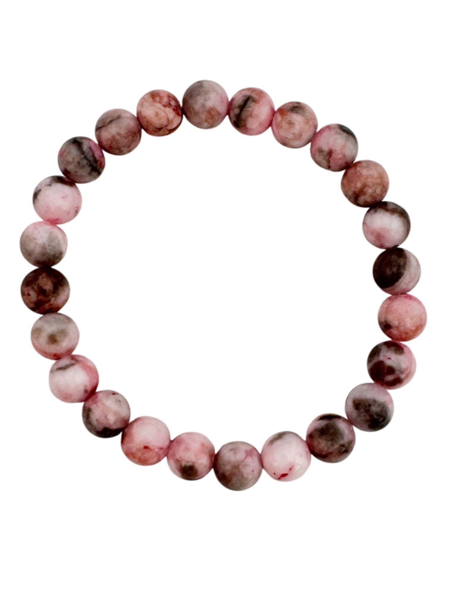 Colored Rhodonite Stone Stretch Bracelet B1979-8MM