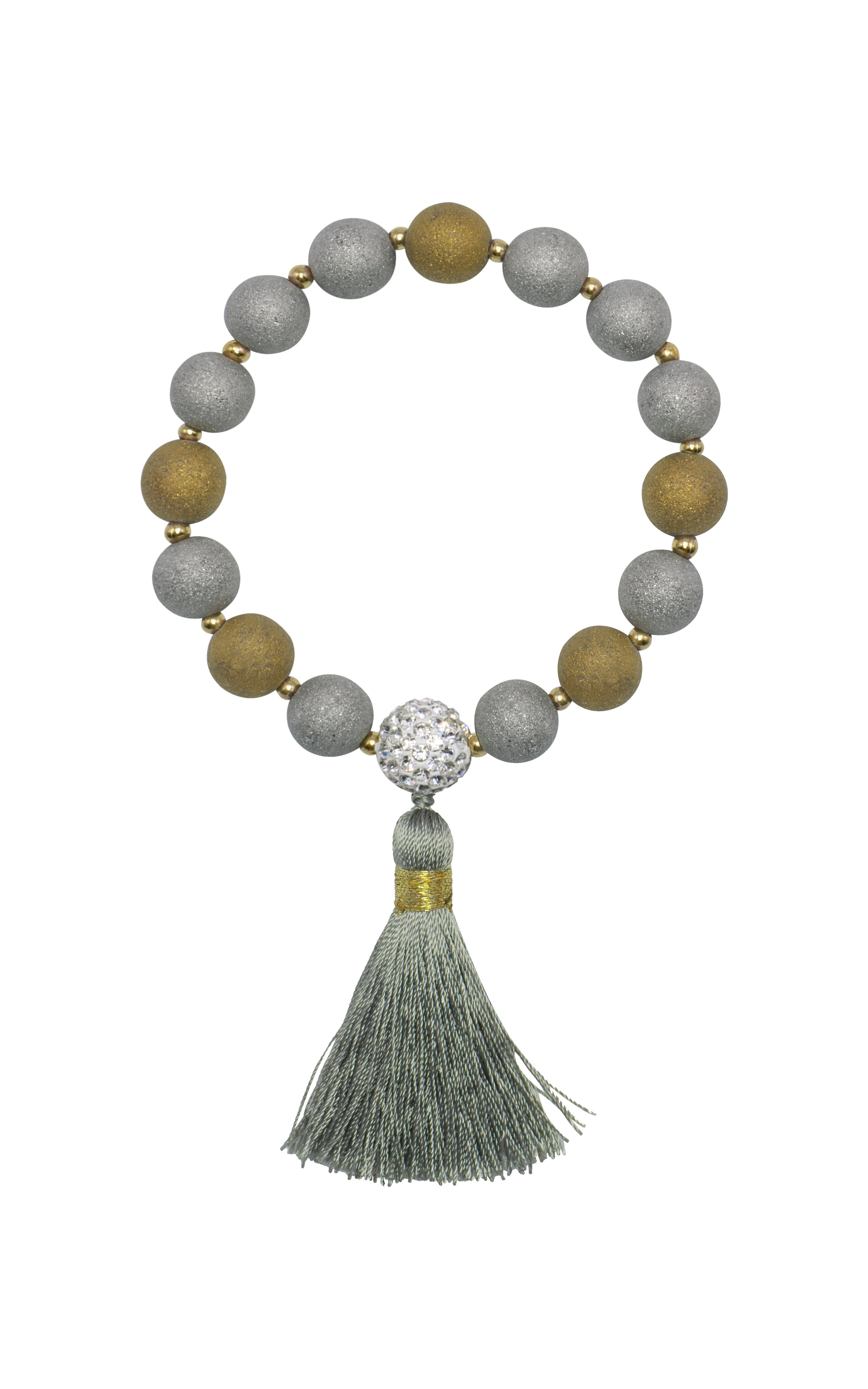 Pulsera de borlas con cuentas de cristal polaco B2014