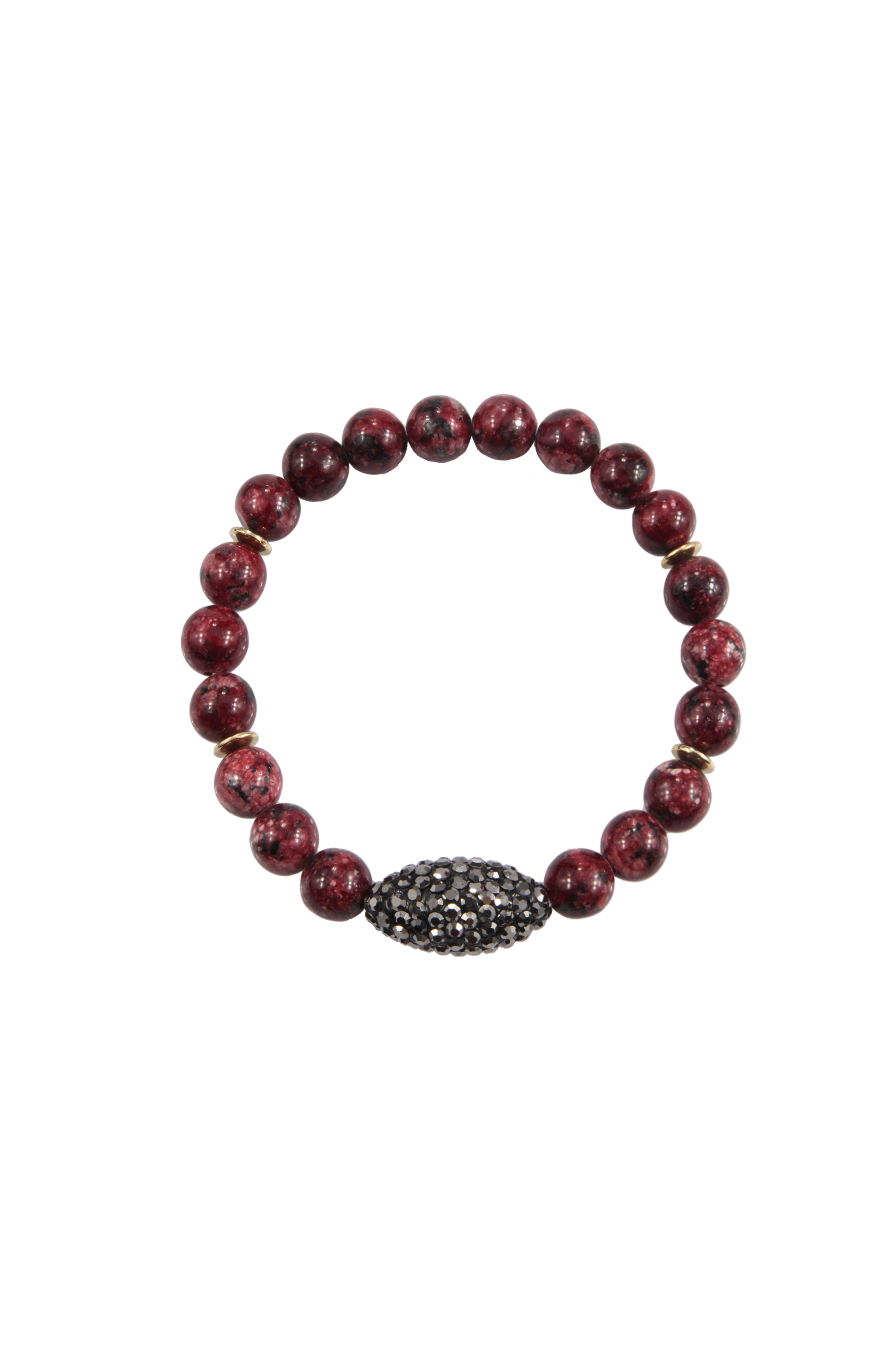 Pulseras de cuentas de piedra natural y cristal de oliva B2036