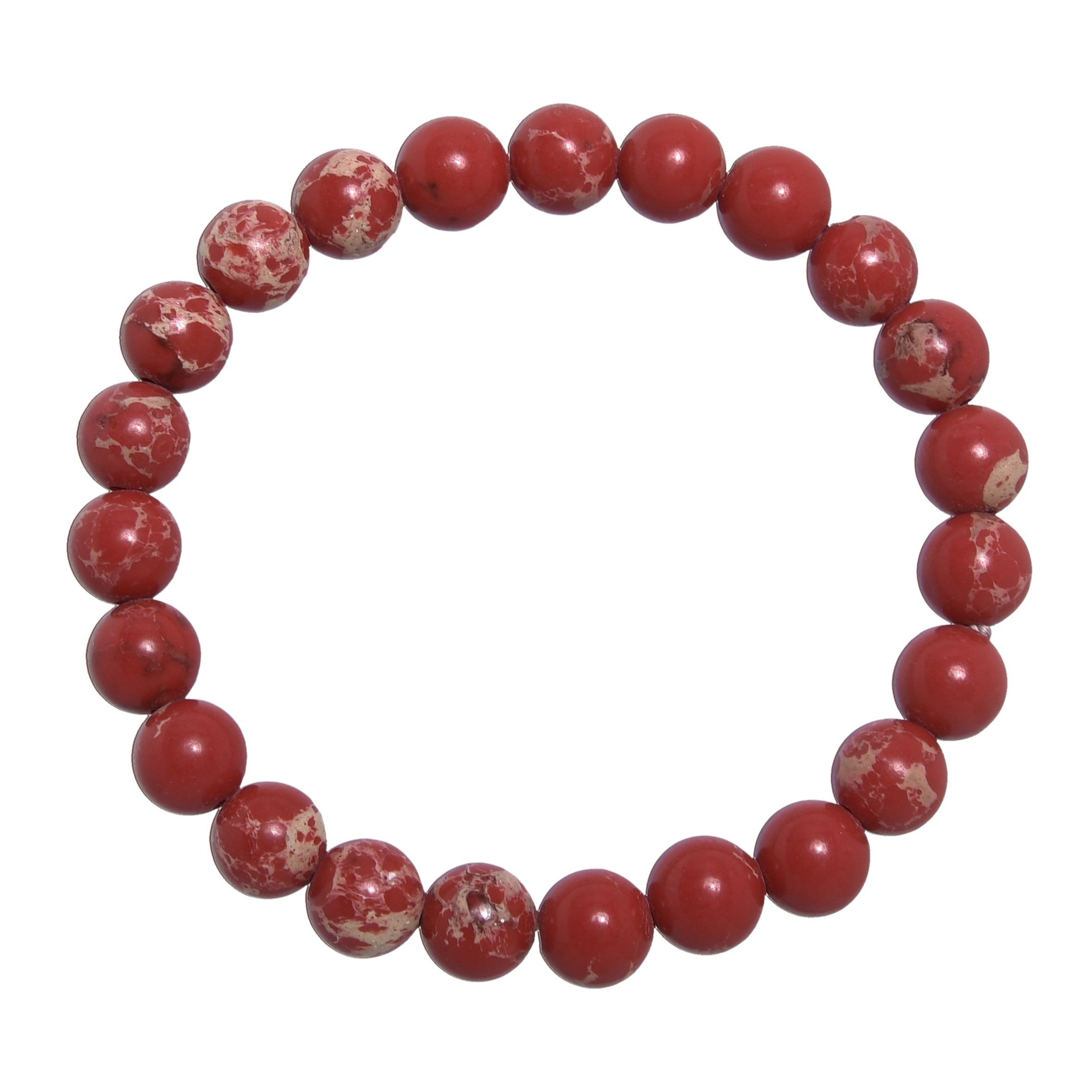 Composed Red Emperor Stretch Bracelet B2057-8MM