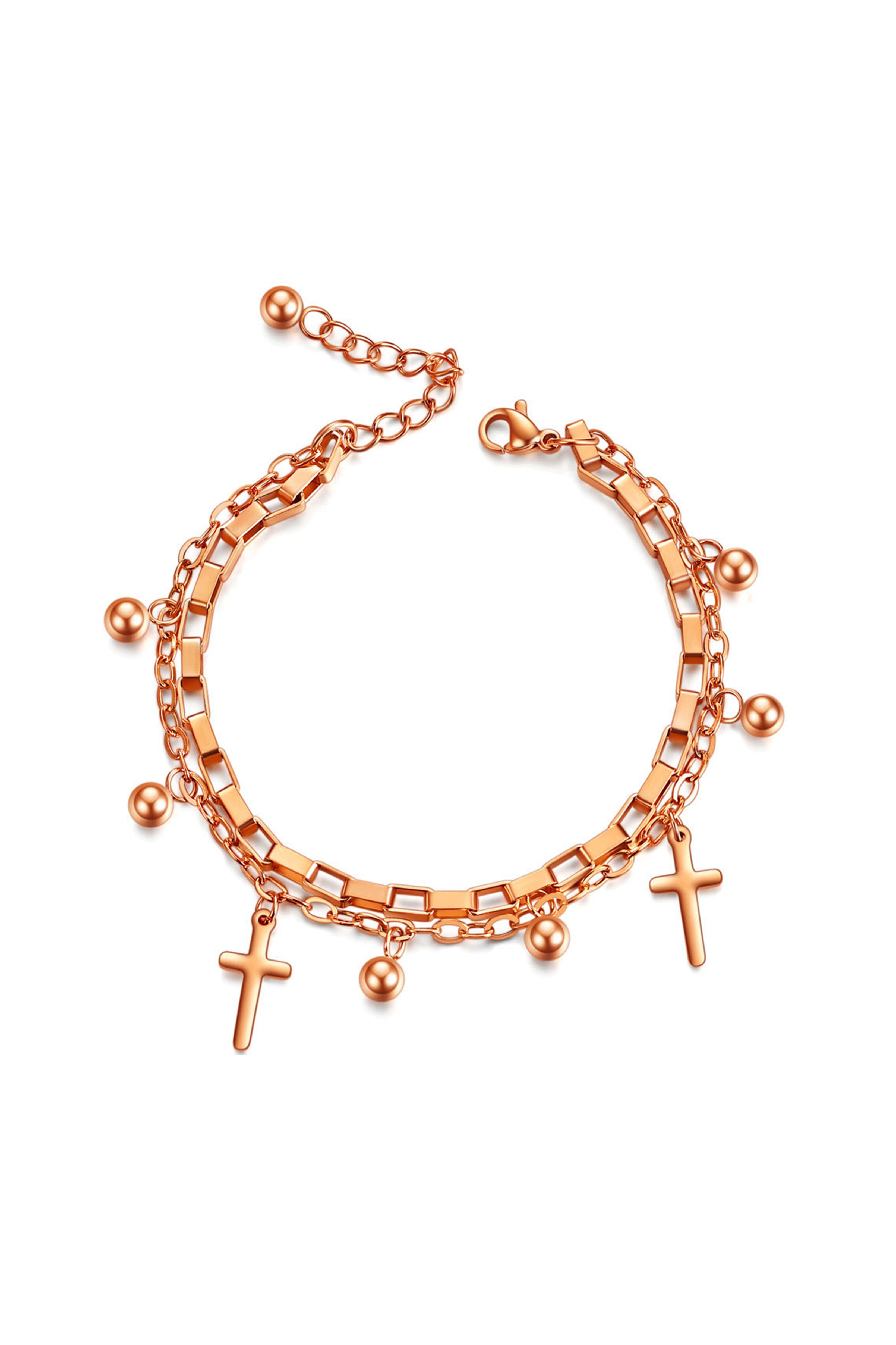 Pulseras de cadena cruzada de acero inoxidable B2182