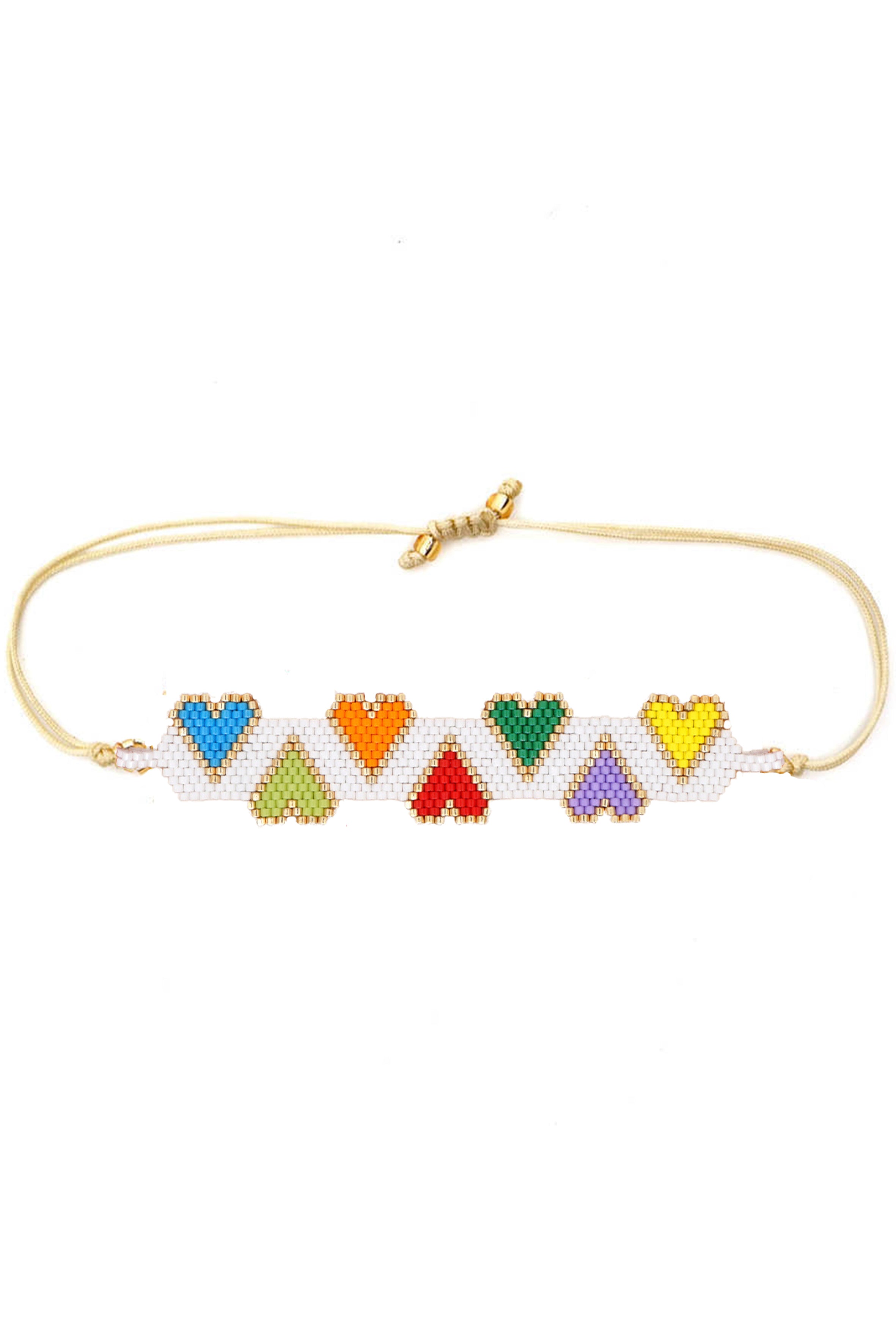 Pulsera de cuentas de semillas con forma de corazón B2215