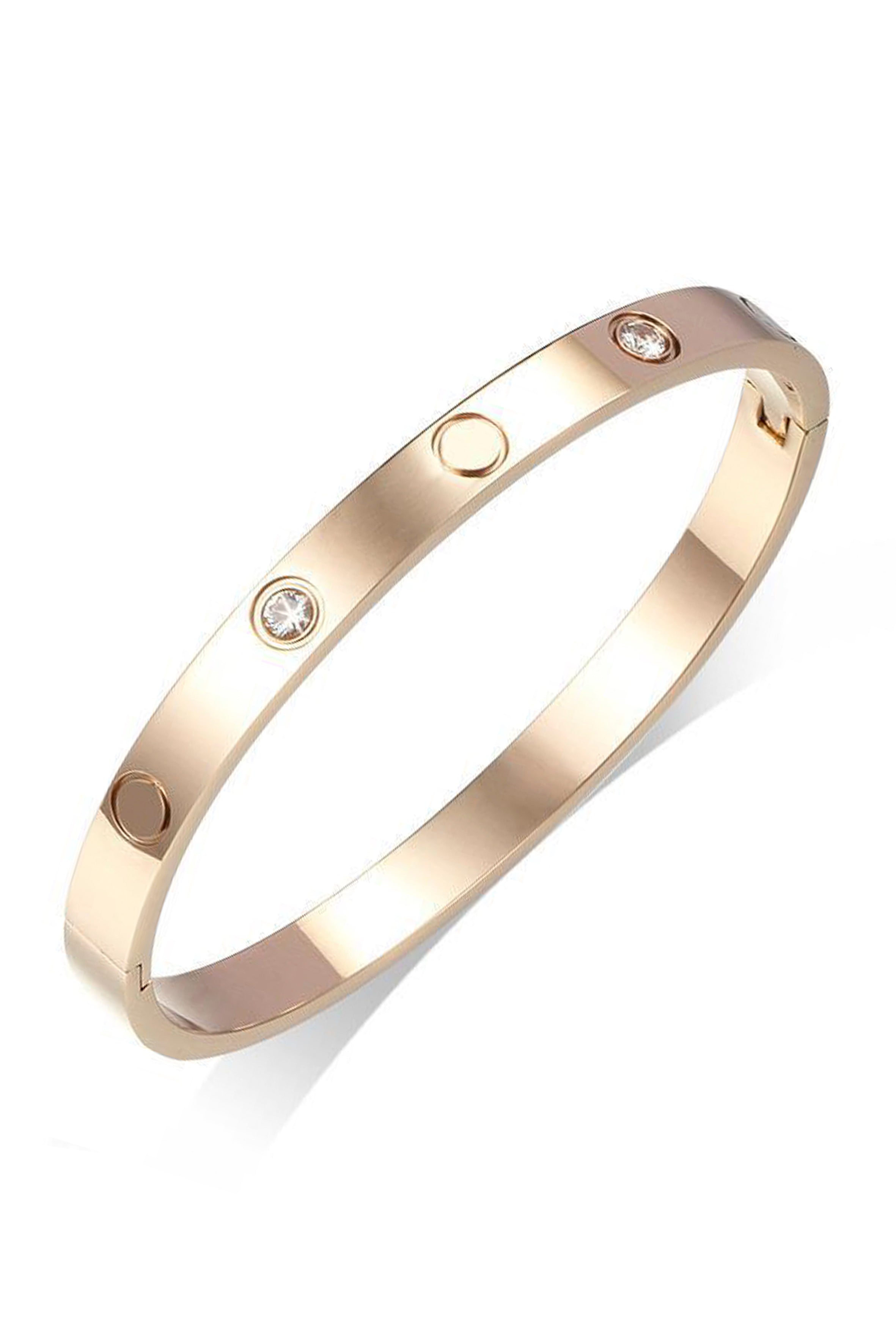 Pulseras de acero inoxidable con diamantes de imitación B2229-F