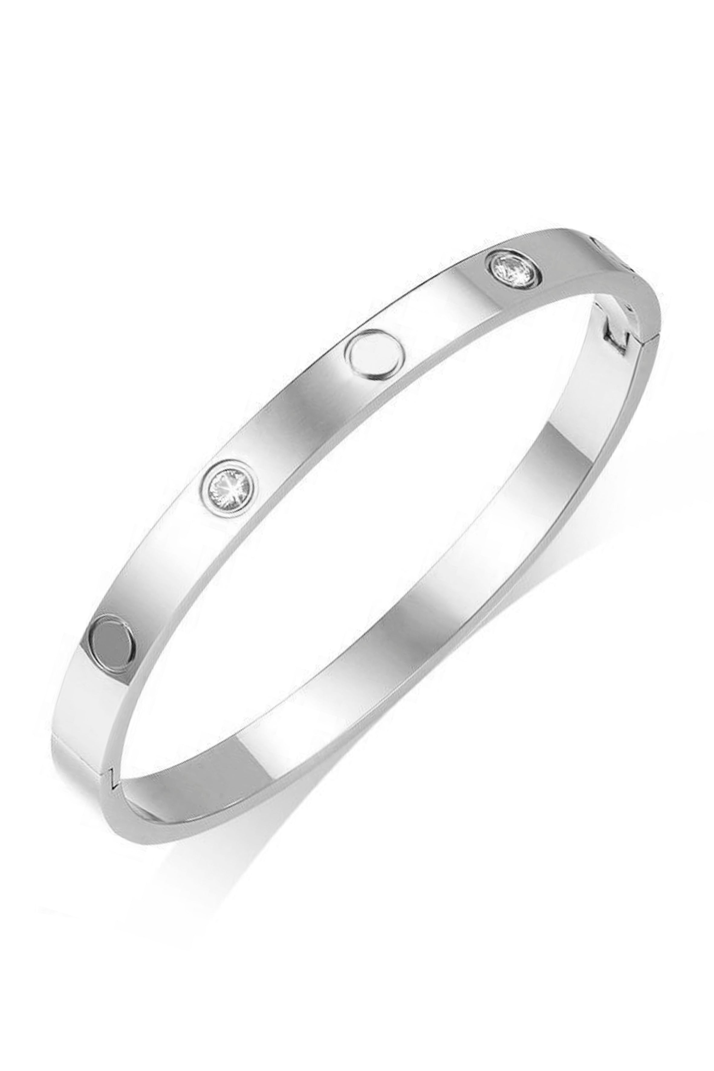 Pulseras de acero inoxidable con diamantes de imitación B2229-F