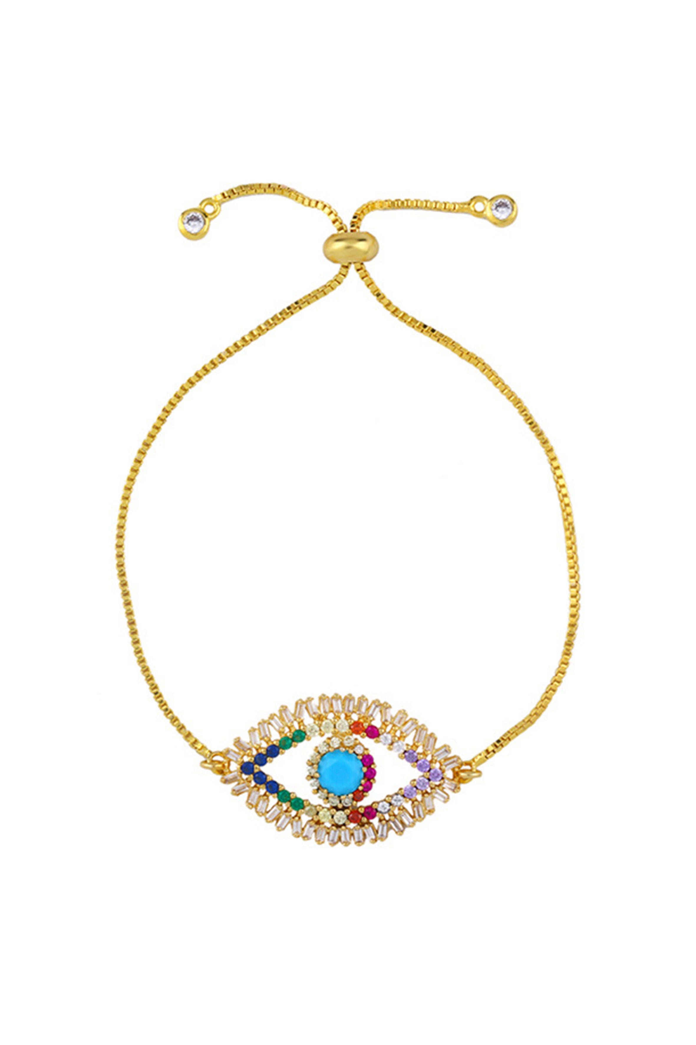 Evil Eye Zircon Chain Bracelets B2306