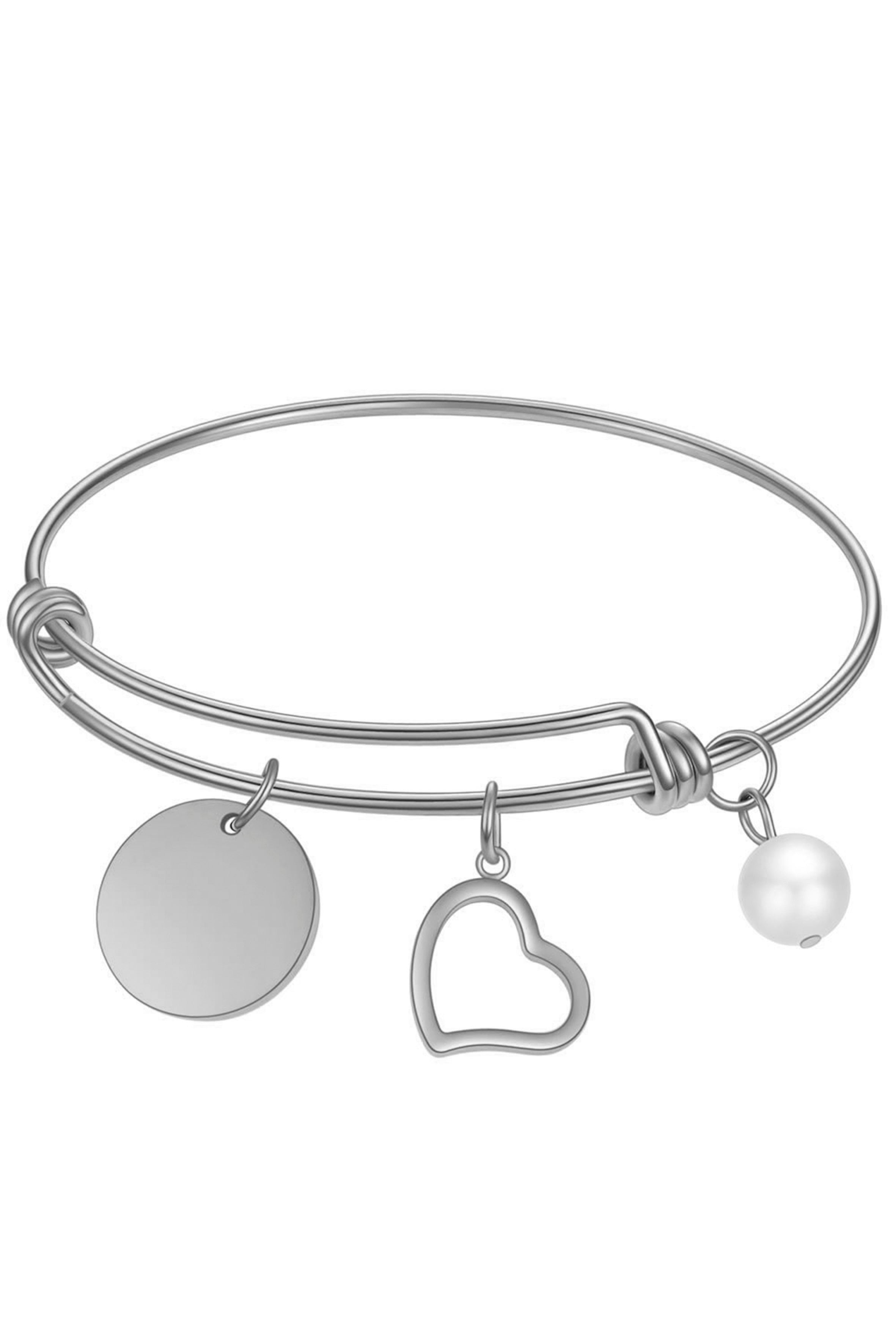Pulseras de acero inoxidable con colgante de corazón B2325