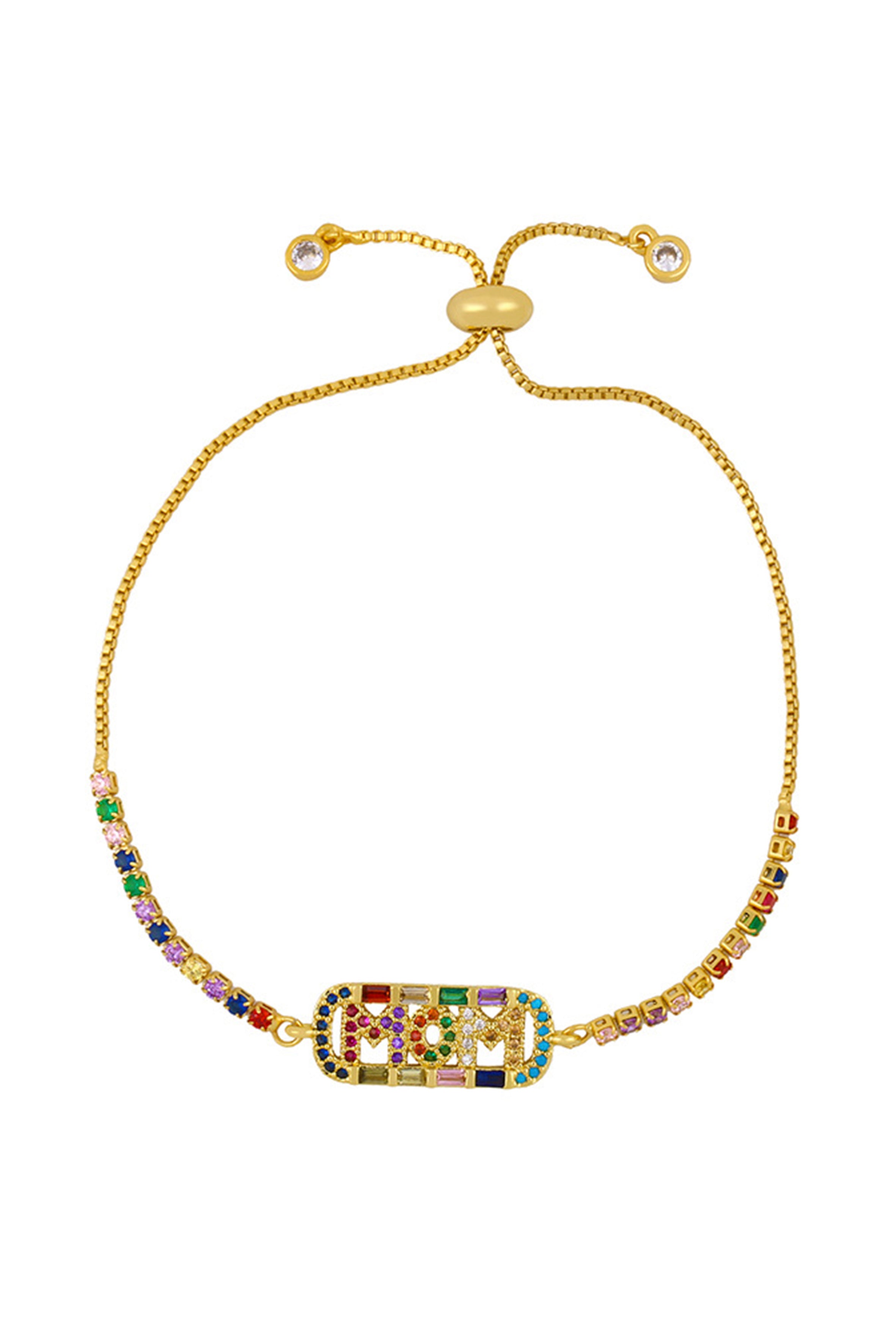 Pulseras de cadena con letras de circonitas B2352