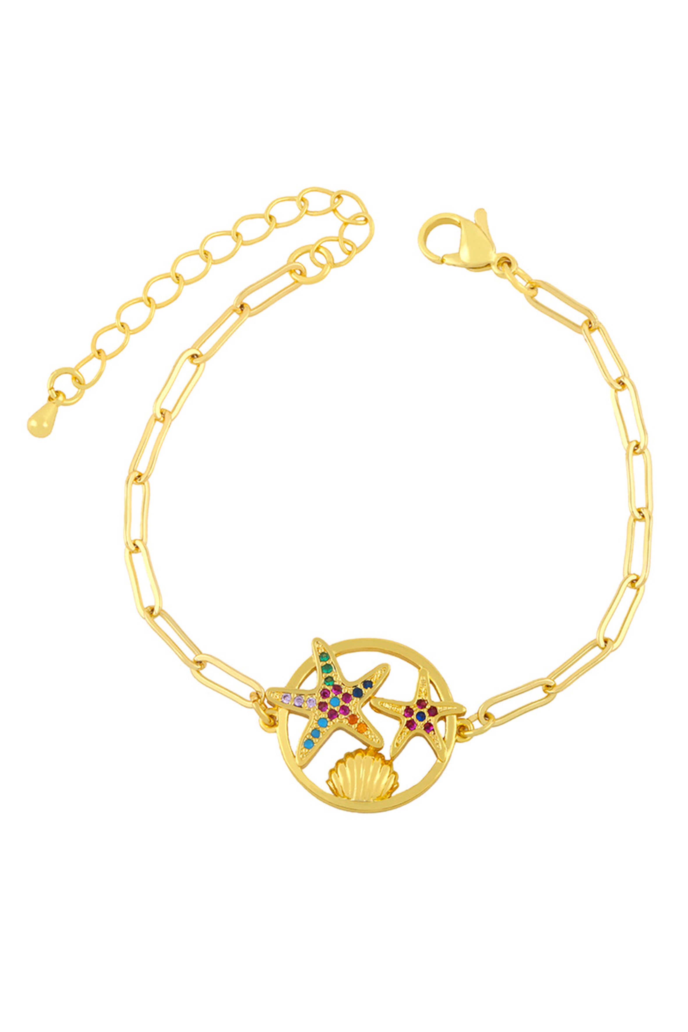 Pulseras con cadena de circonitas colgantes B2413