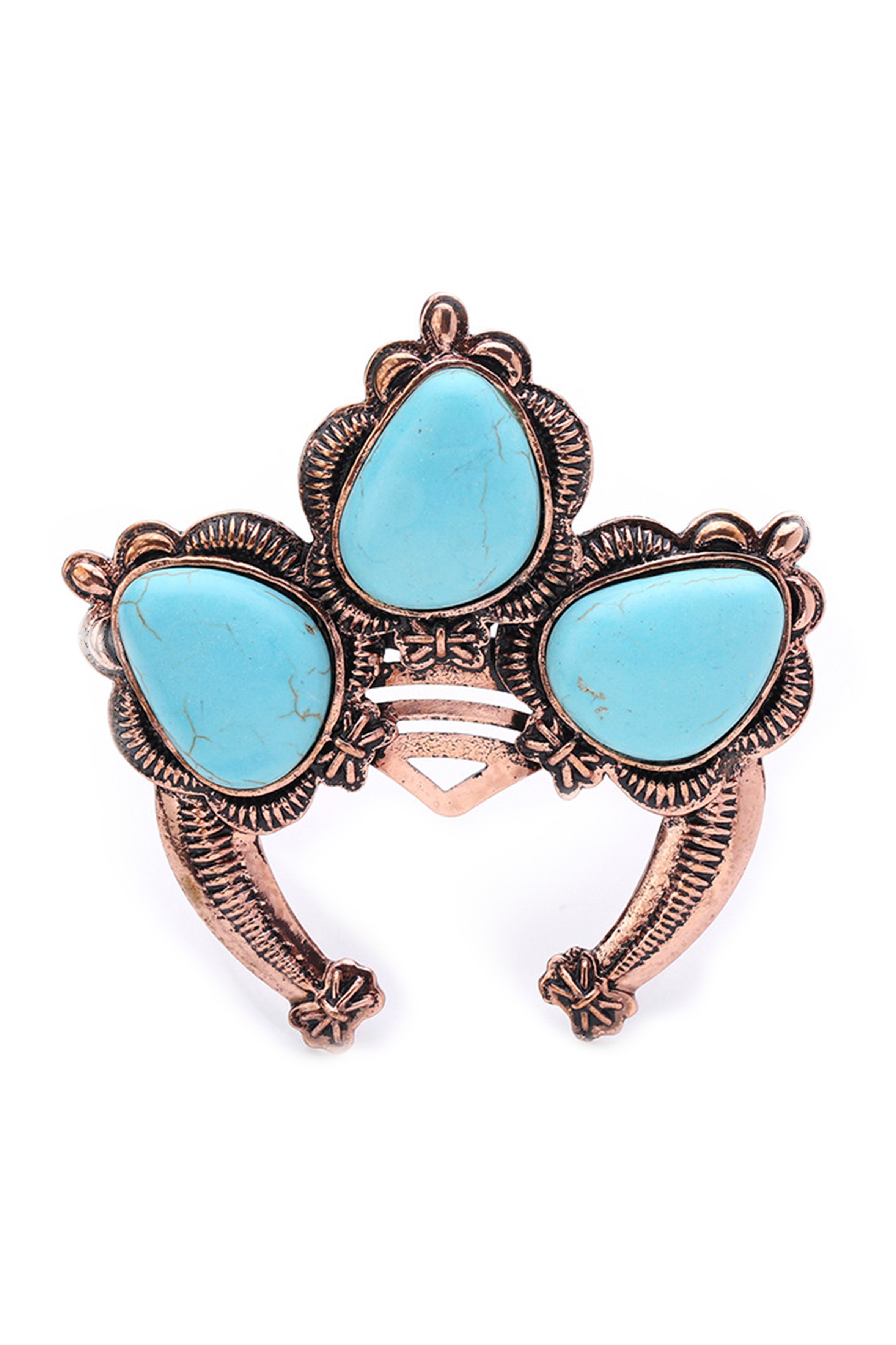 Turquoise Alloy Cuff Bracelet B2437