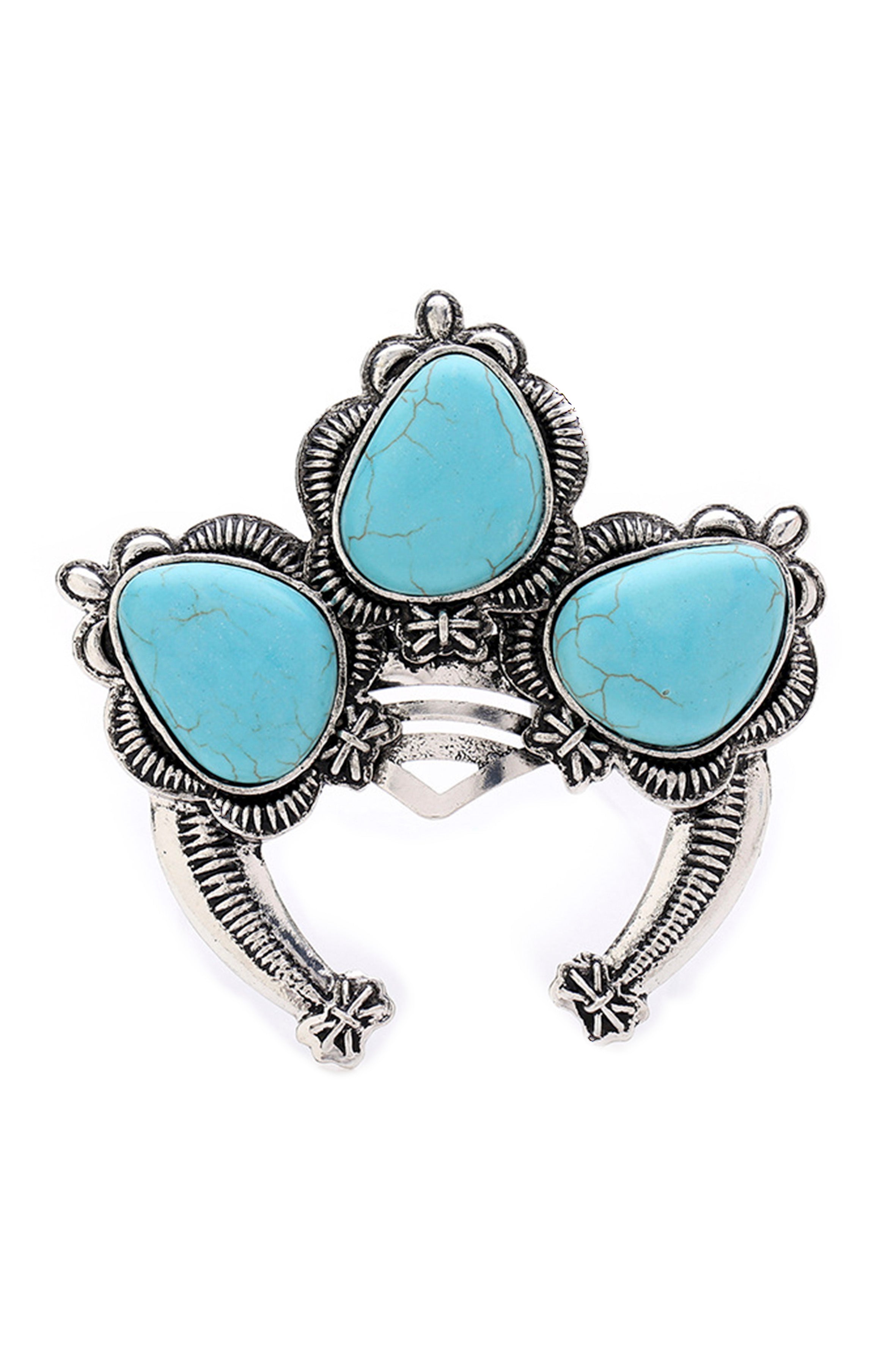 Turquoise Alloy Cuff Bracelet B2437