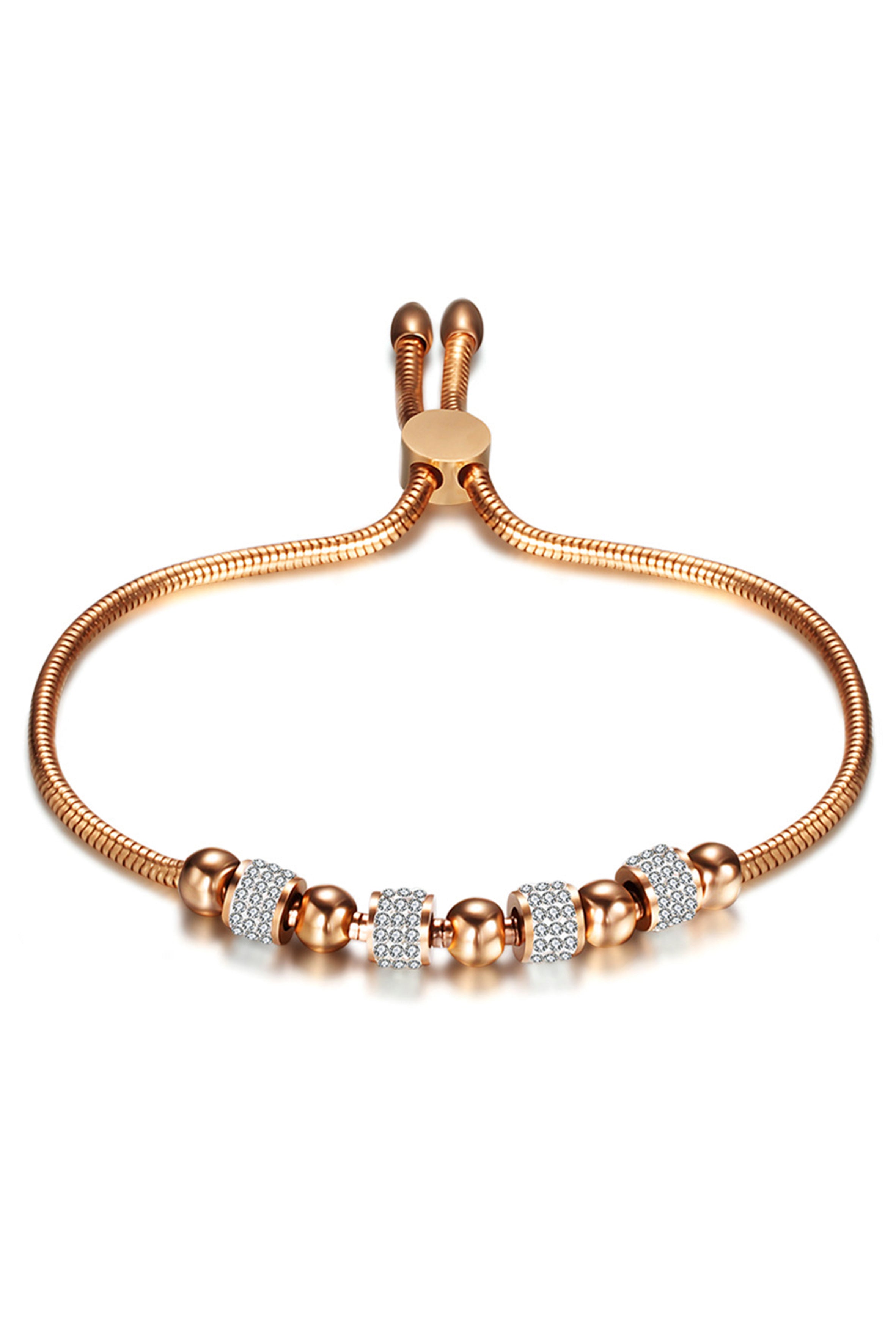 Rhinestone Stainless Steel Adjustable Bracelets B2528